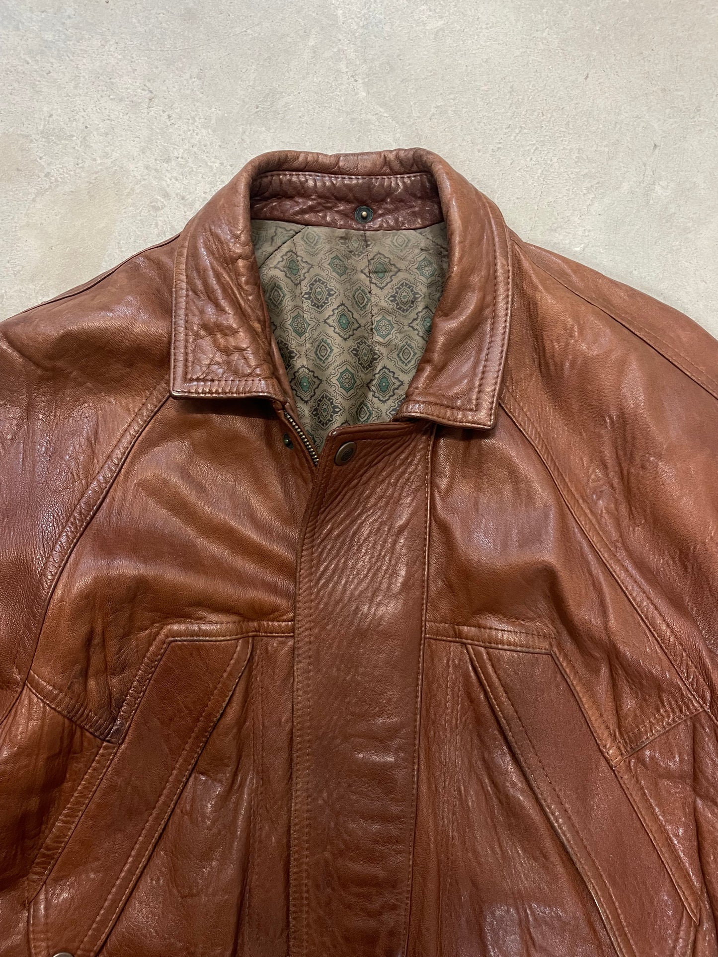 Natural Leather Vintage Bomber