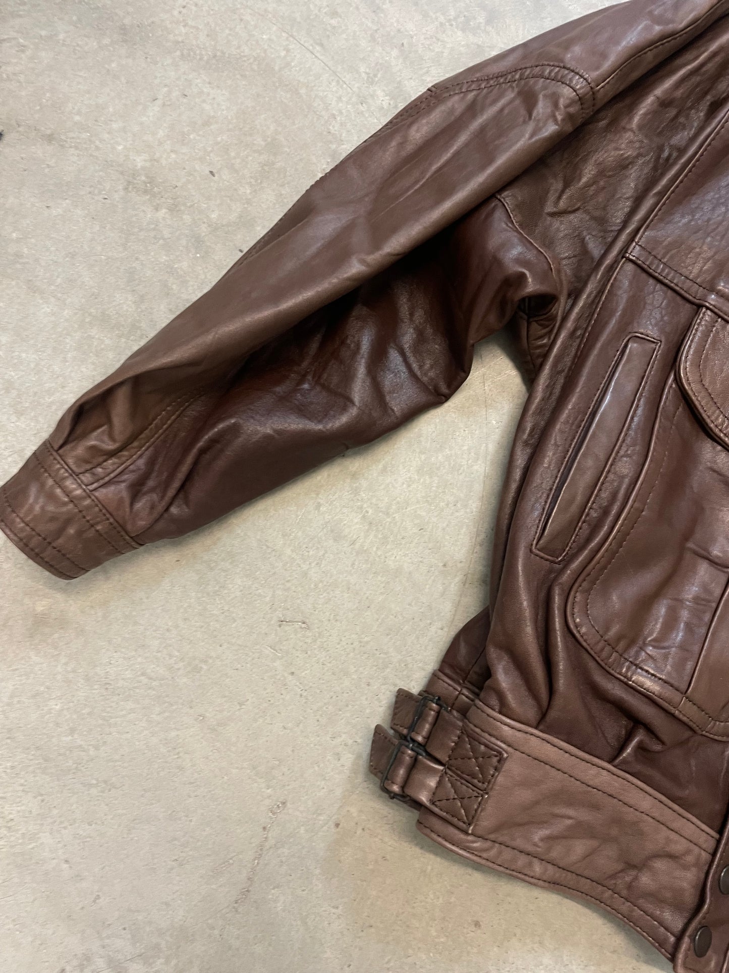 Natural Leather Vintage Bomber