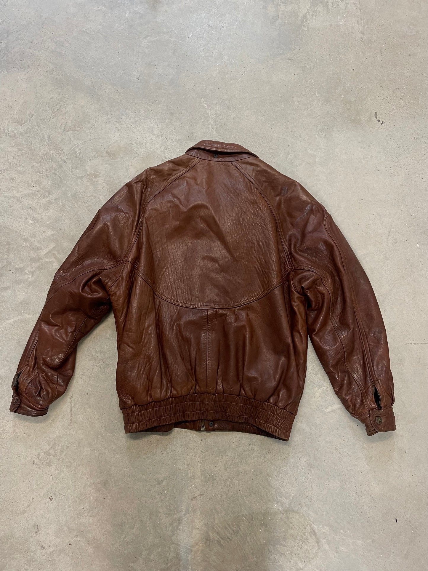 Natural Leather Vintage Bomber