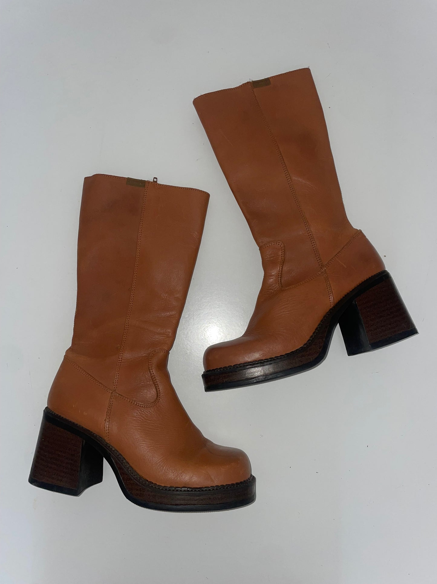 Chunky Heel Platform 70’s Style Boots