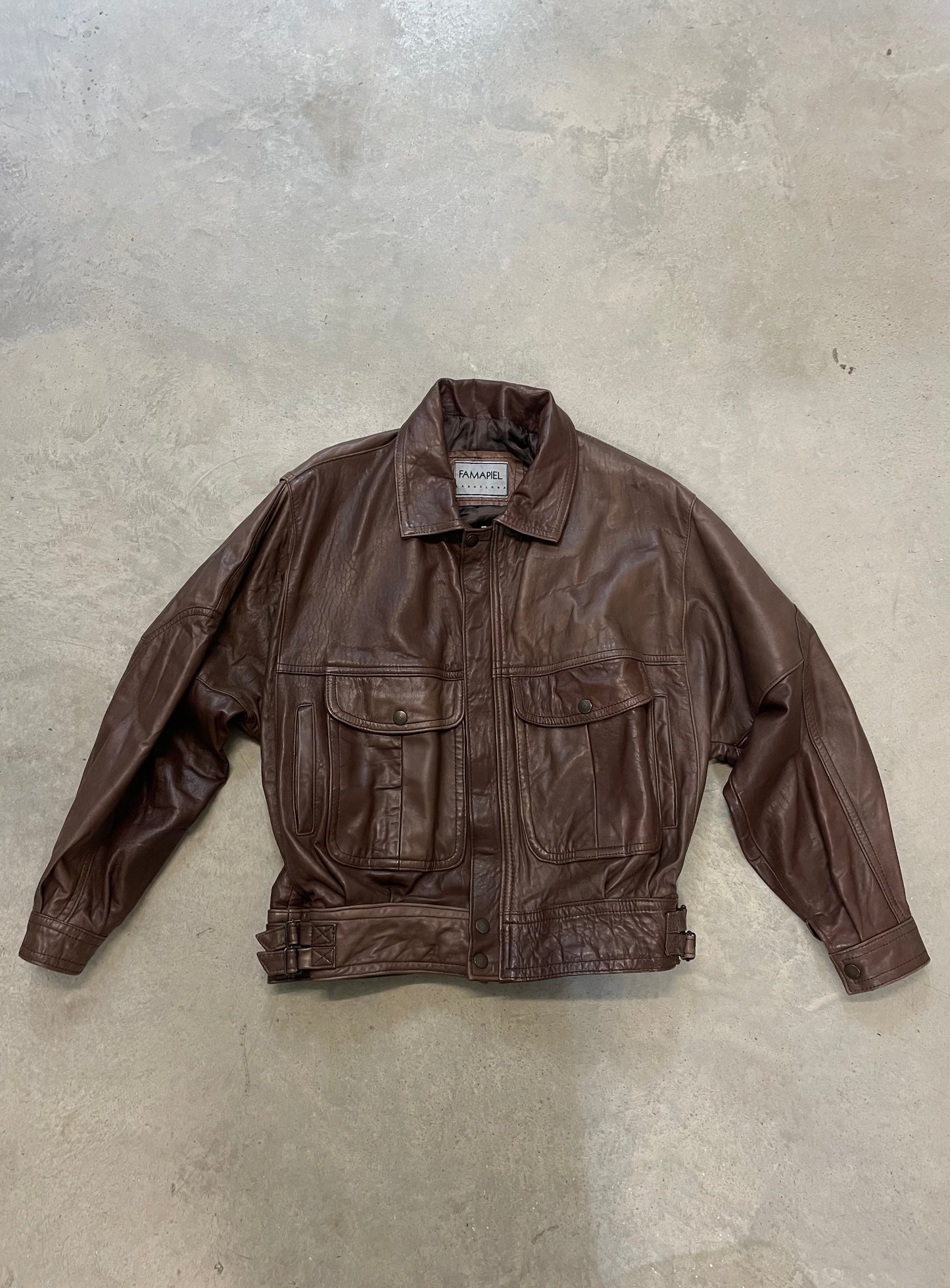 Natural Leather Vintage Bomber