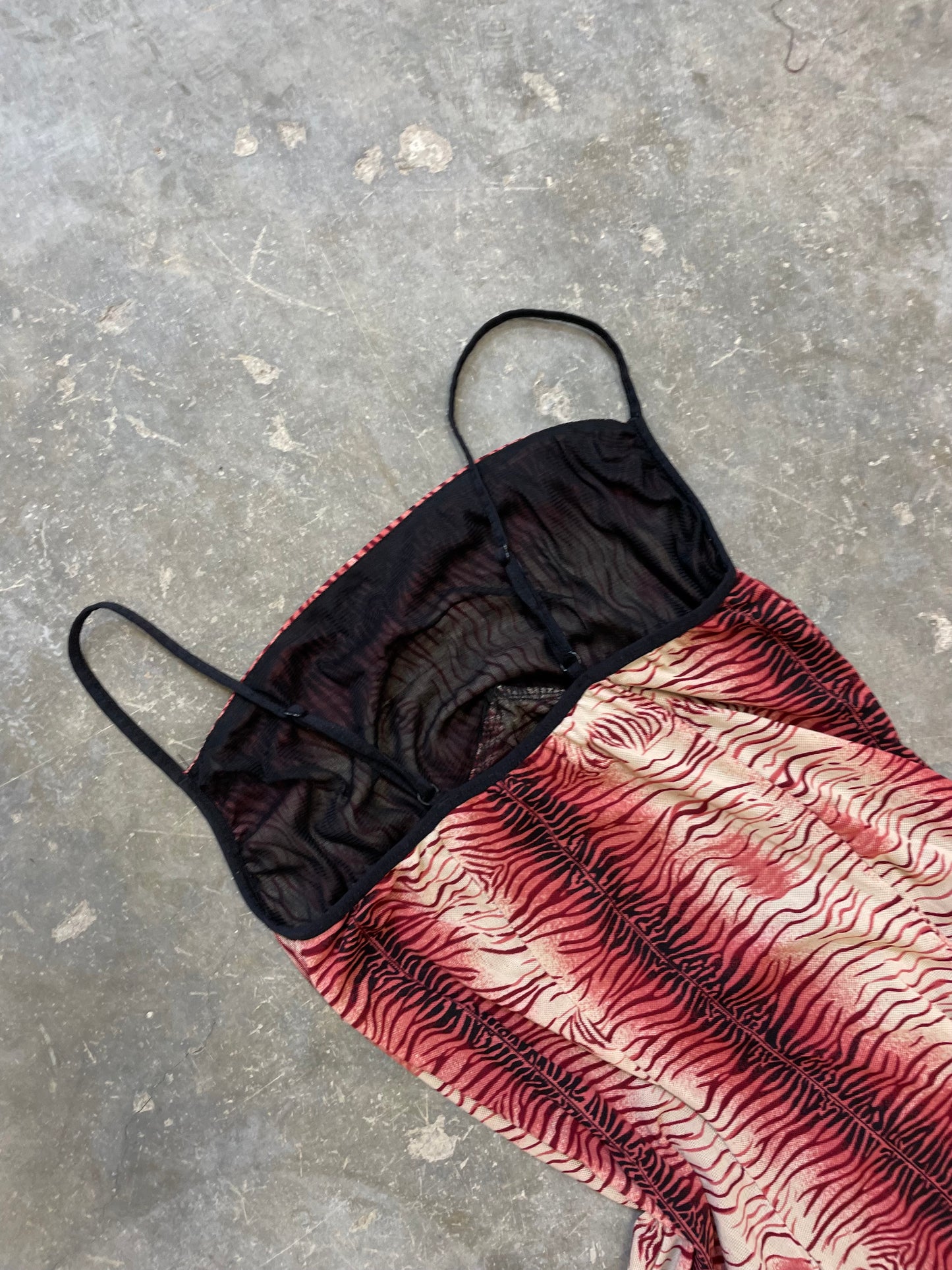 Mesh Printed Handkerchief Dress