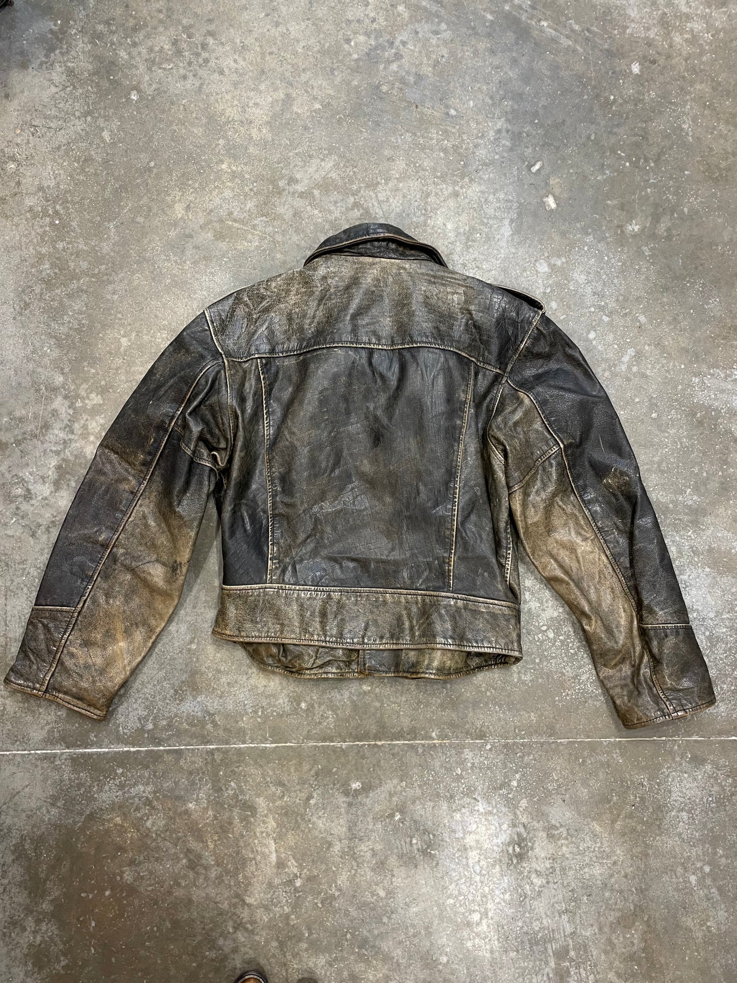 Rustic Leather Biker Jacket