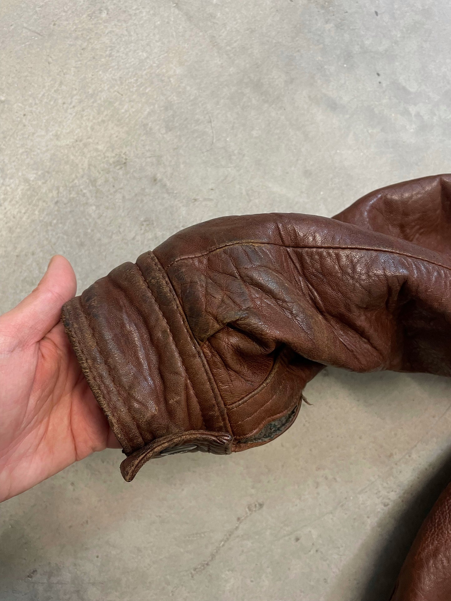 Natural Leather Vintage Bomber