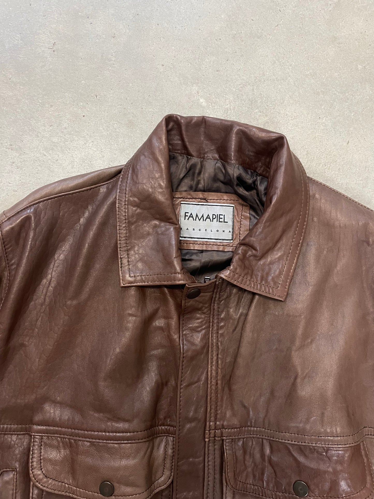 Natural Leather Vintage Bomber
