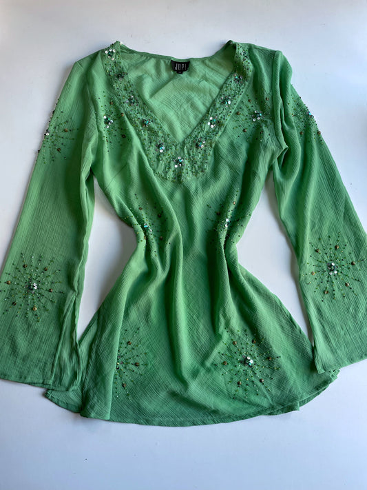 Beaded Green Summer Tunic