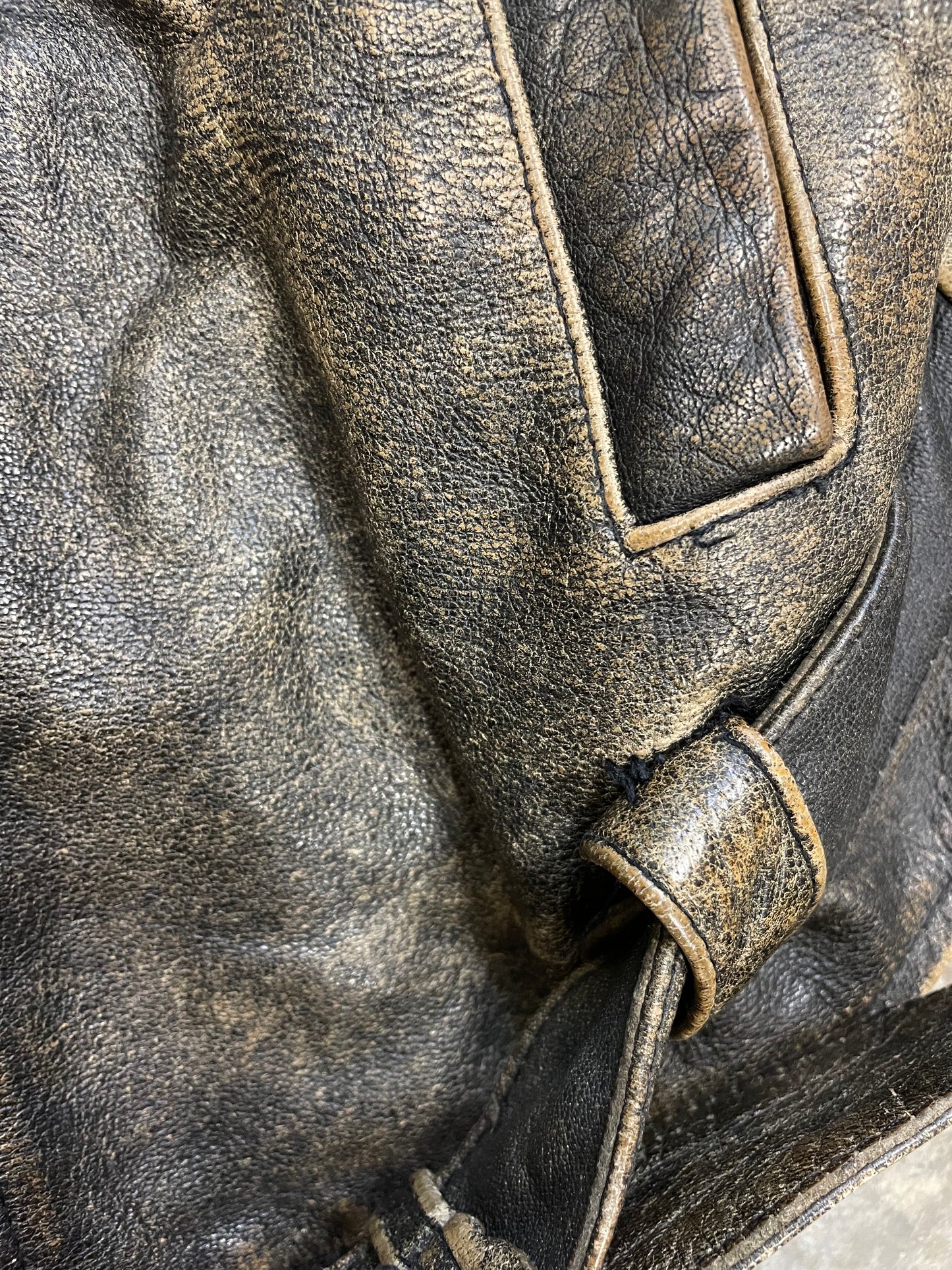 Rustic Leather Biker Jacket