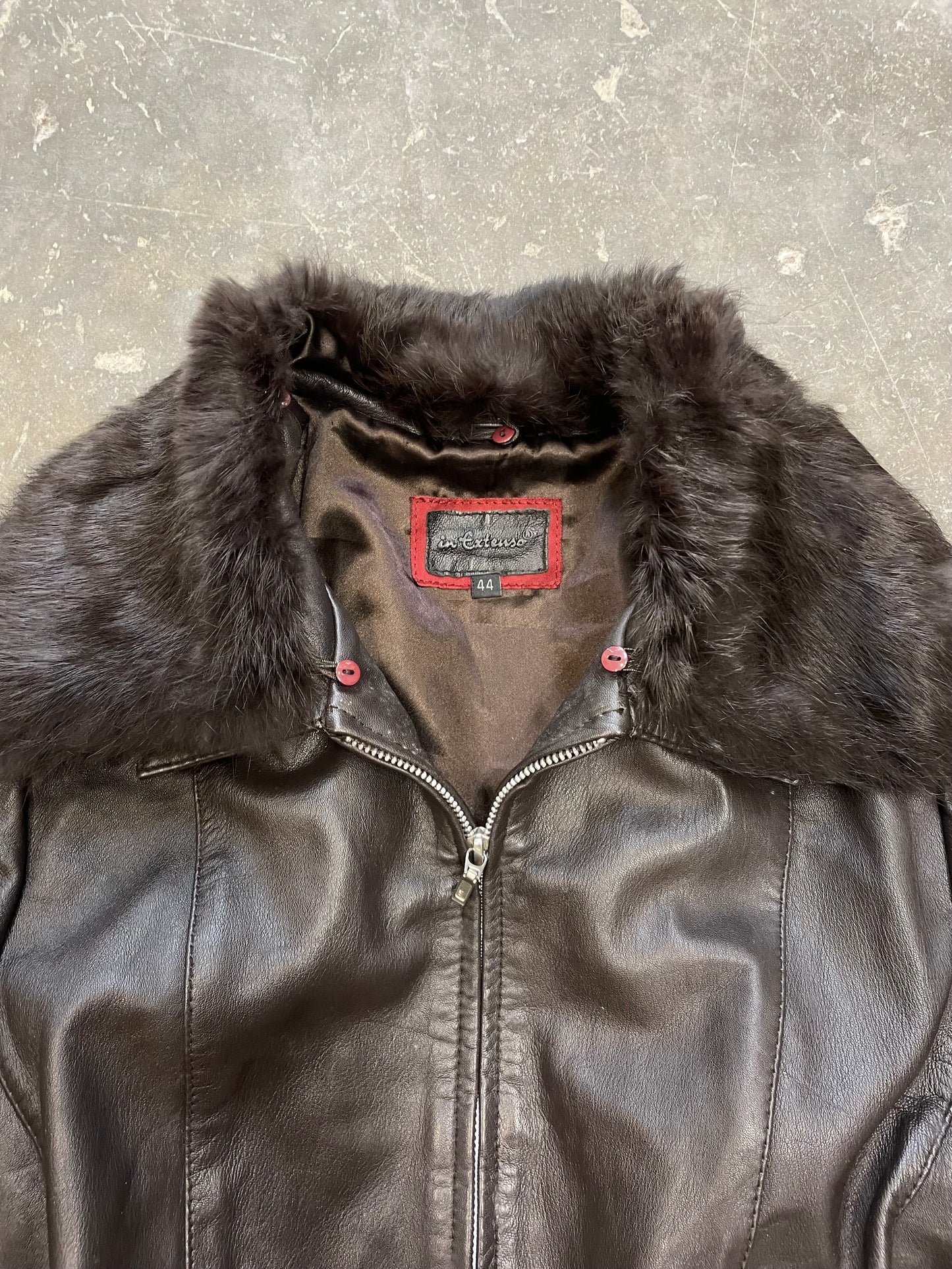 Leather Jacket With a Fur Collar