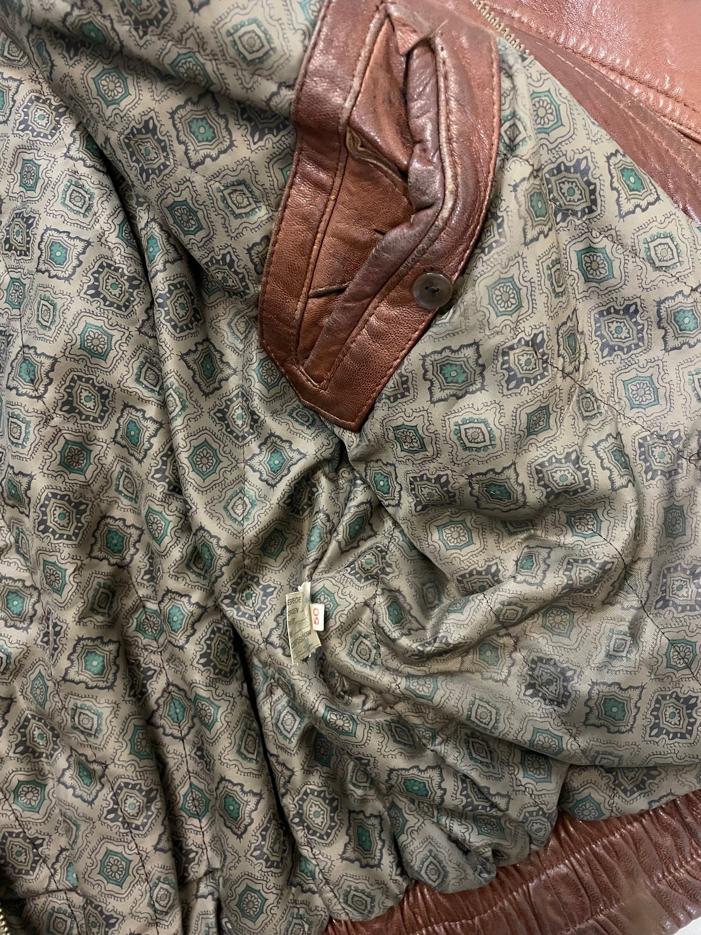 Natural Leather Vintage Bomber