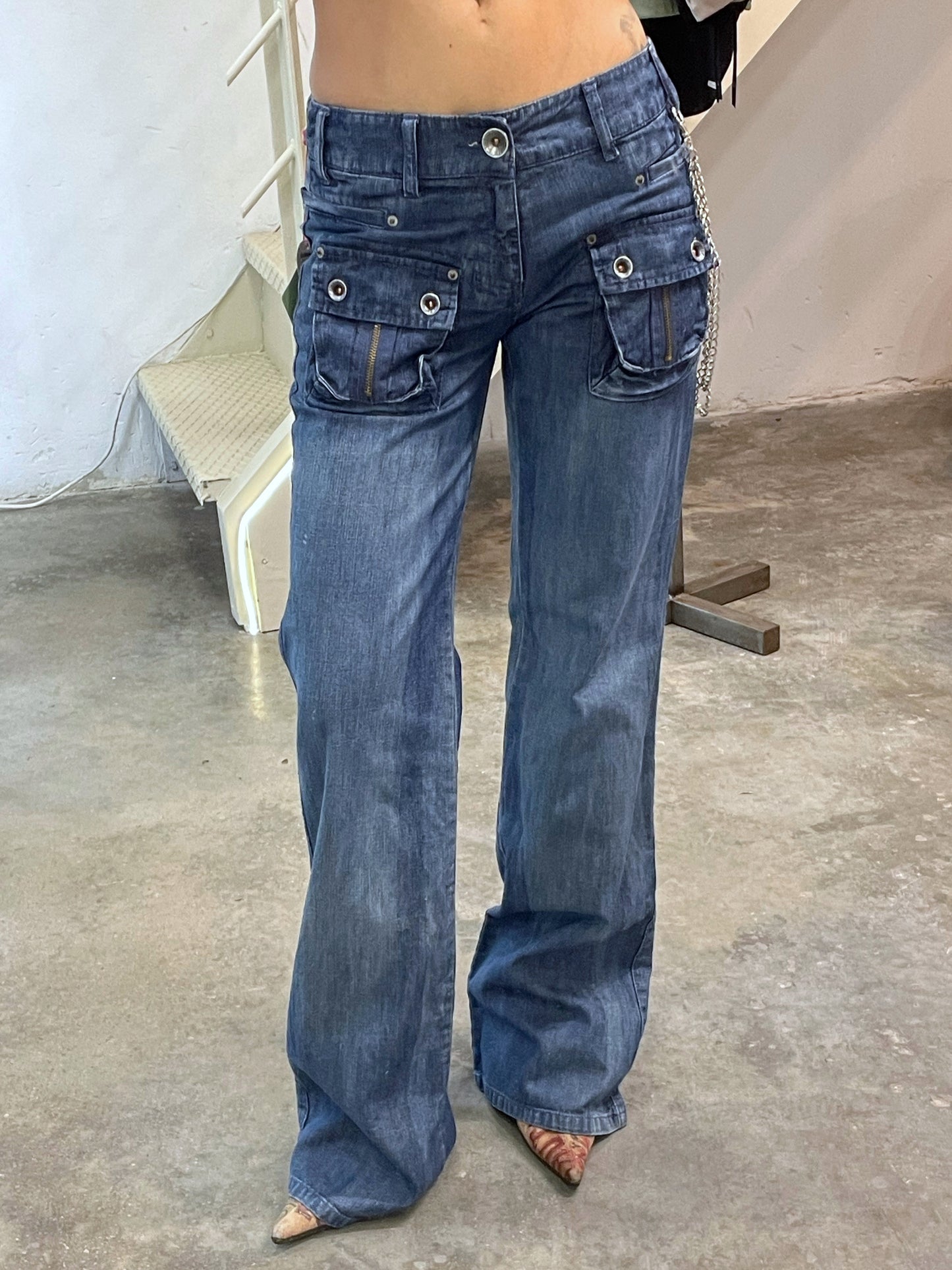 Low Rise Flared Jeans