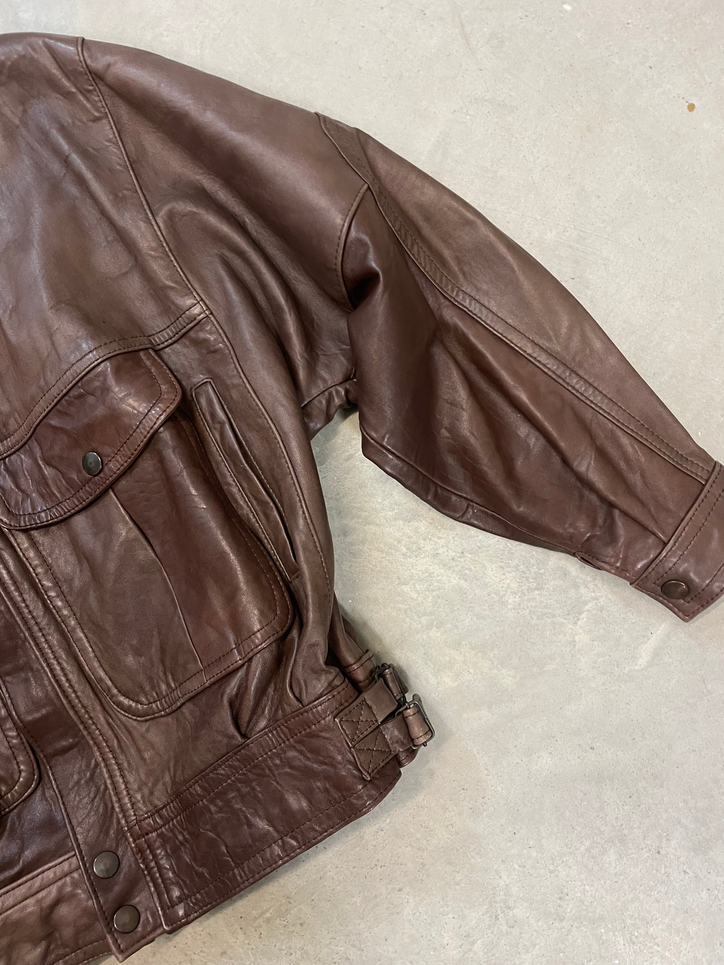Natural Leather Vintage Bomber