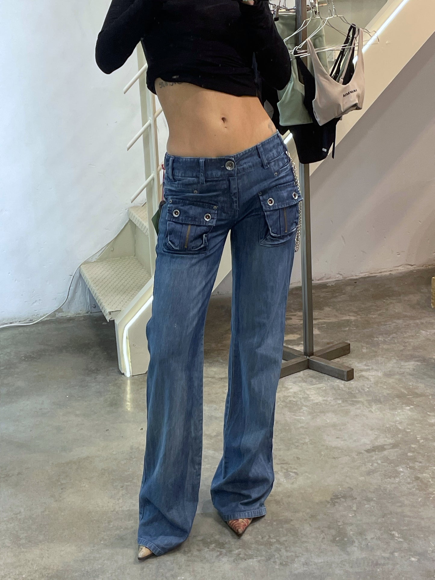 Low Rise Flared Jeans
