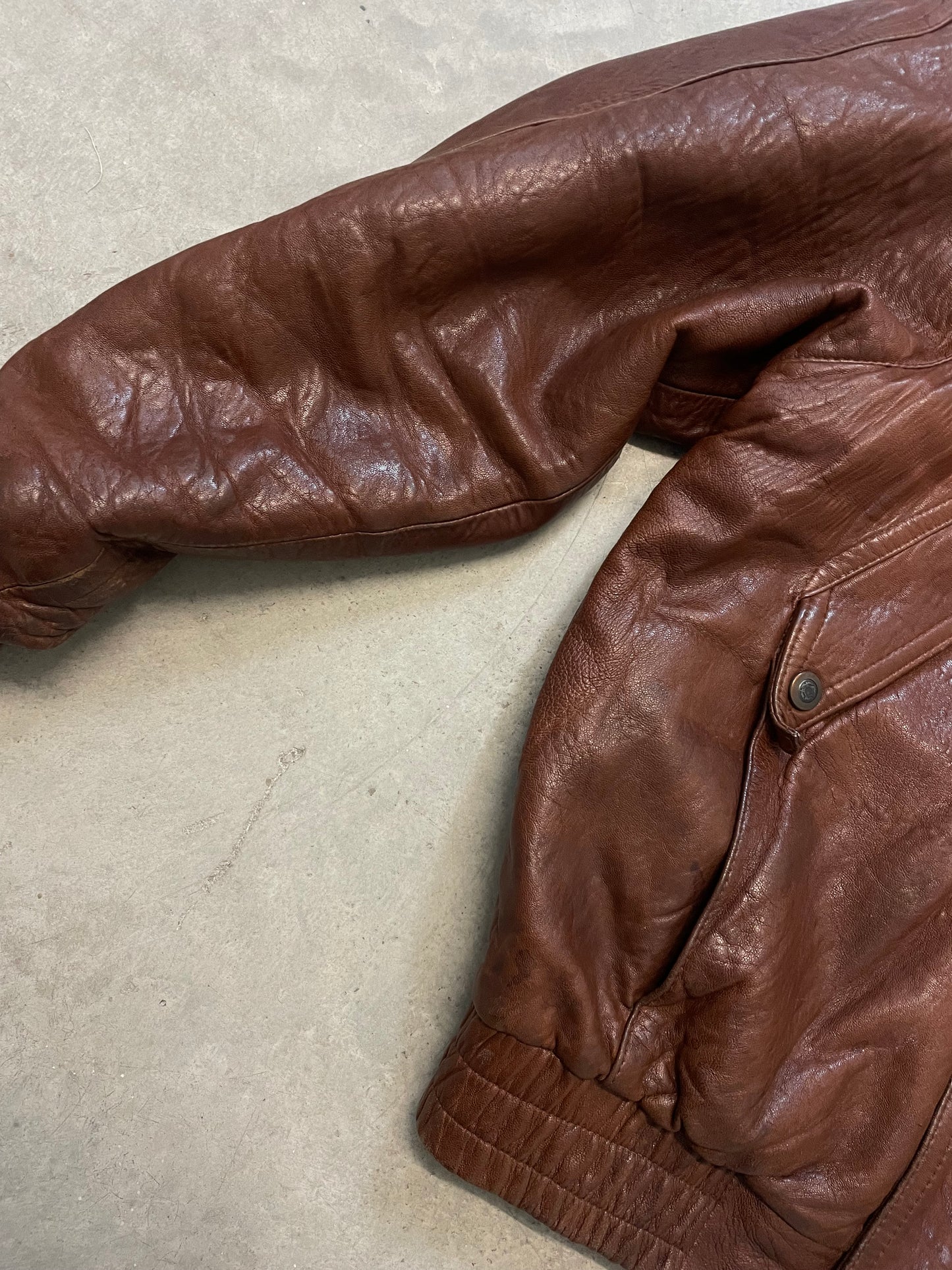 Natural Leather Vintage Bomber