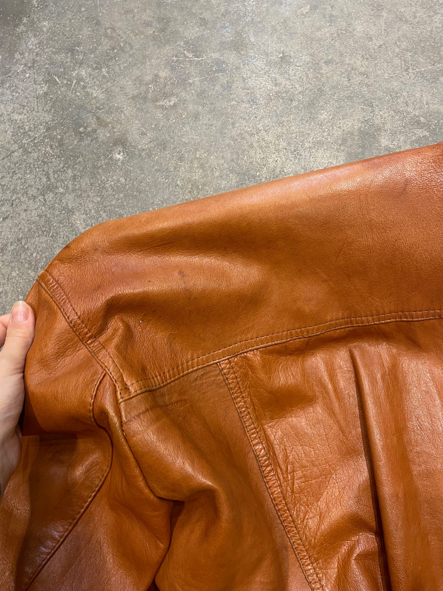 Natural Leather Bomber