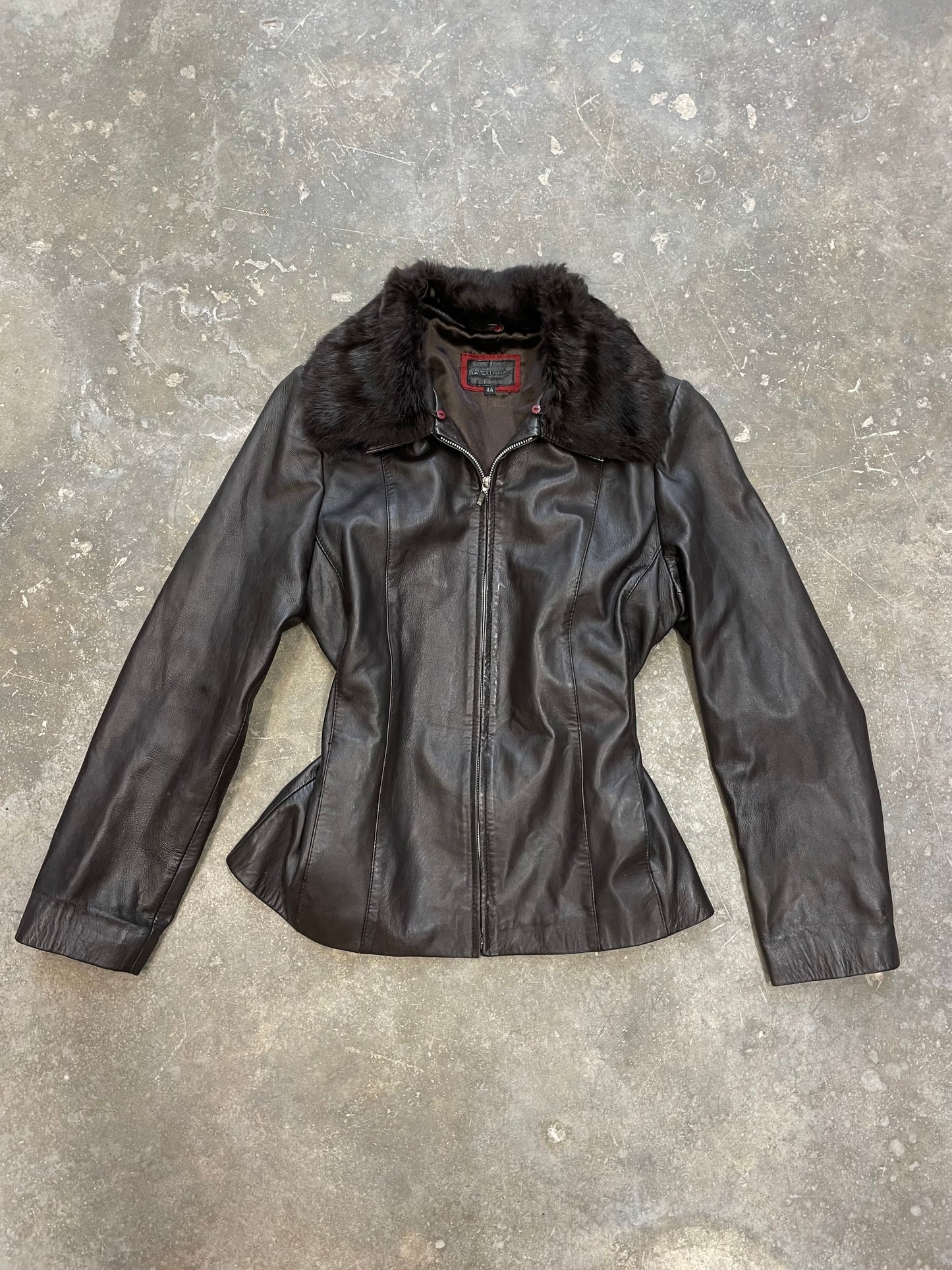 Leather Jacket With a Fur Collar