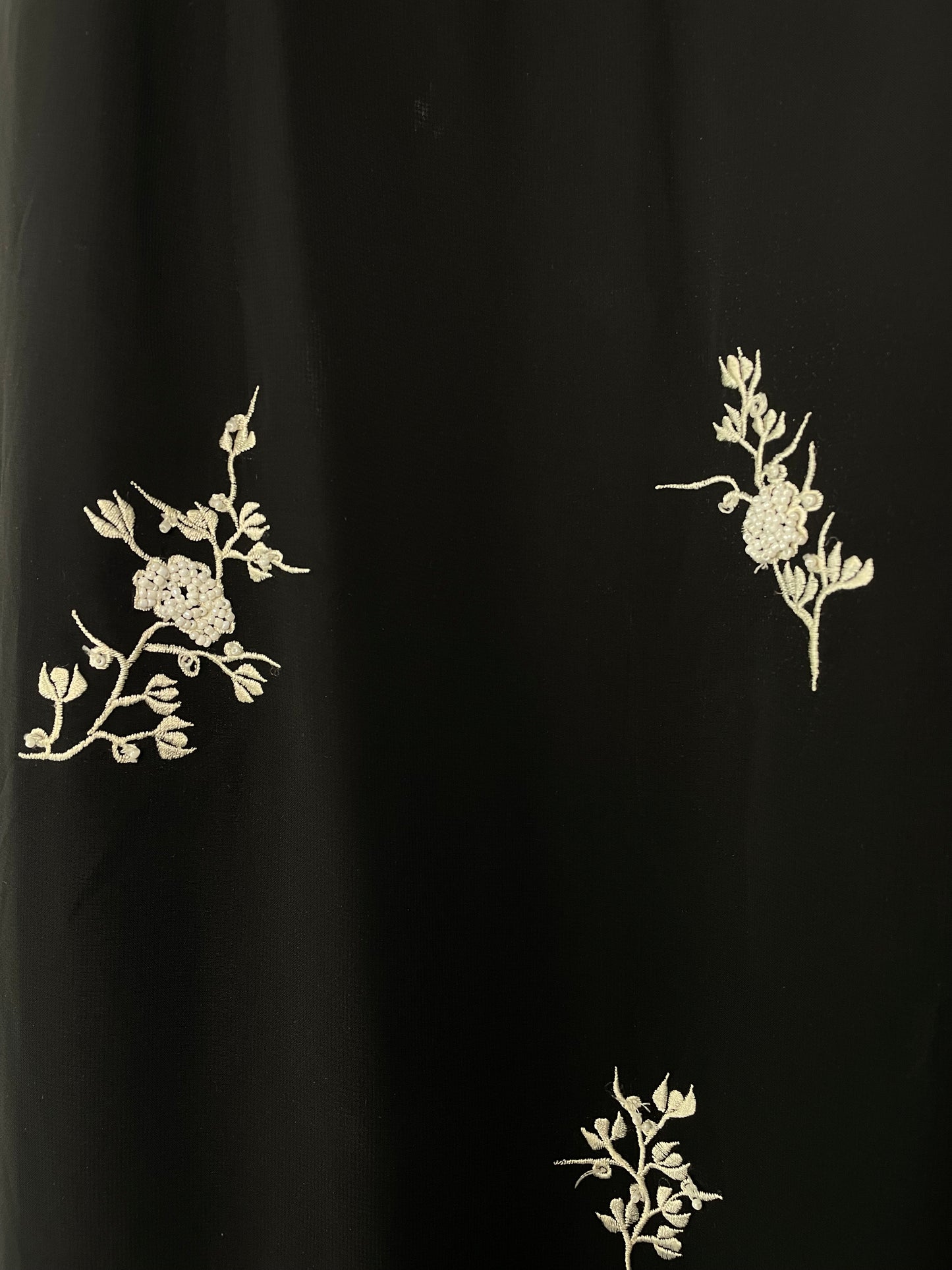 Embroidered Black Slip Dress