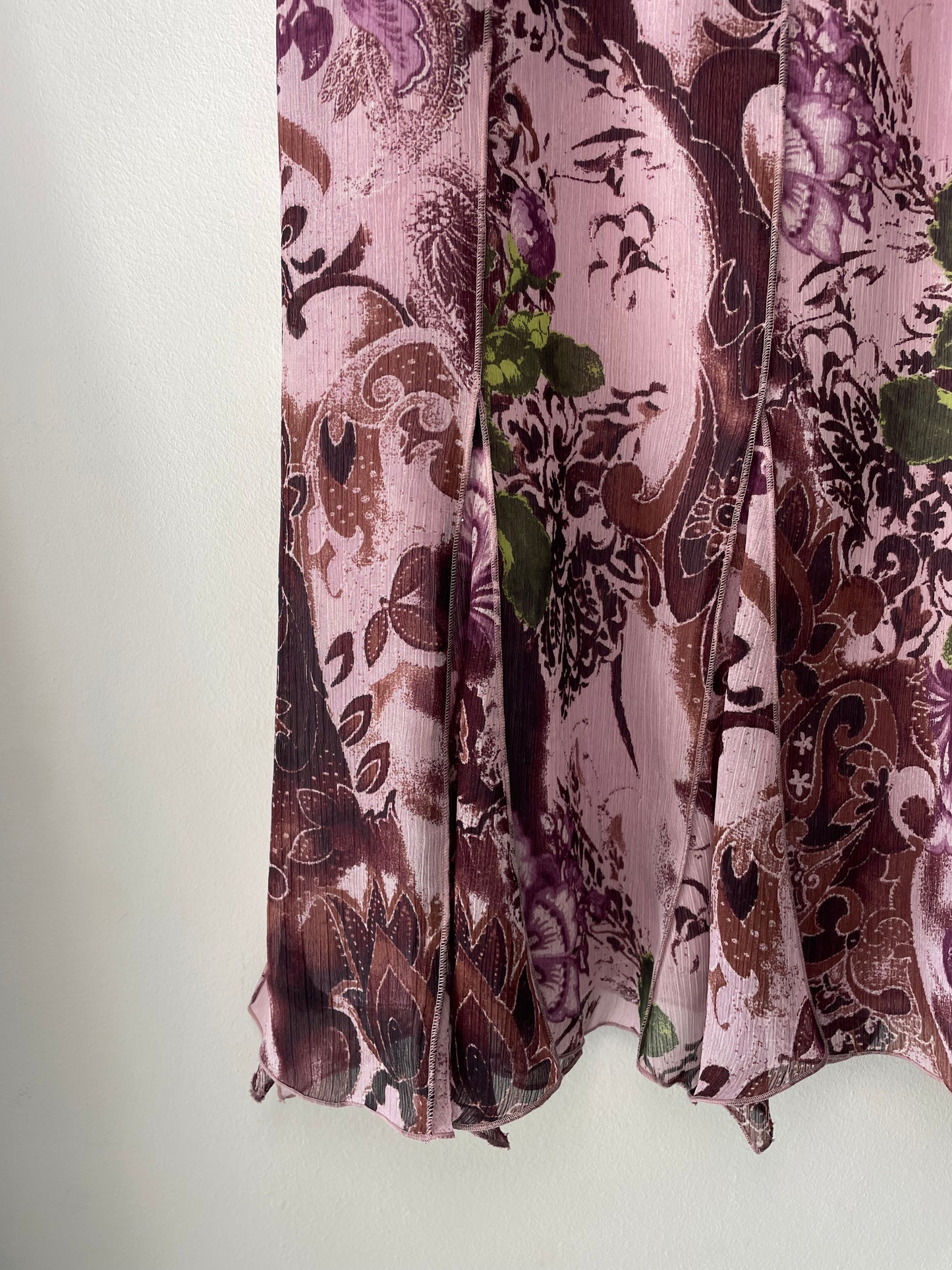 Floral Midi Skirt – Ruffled Hem