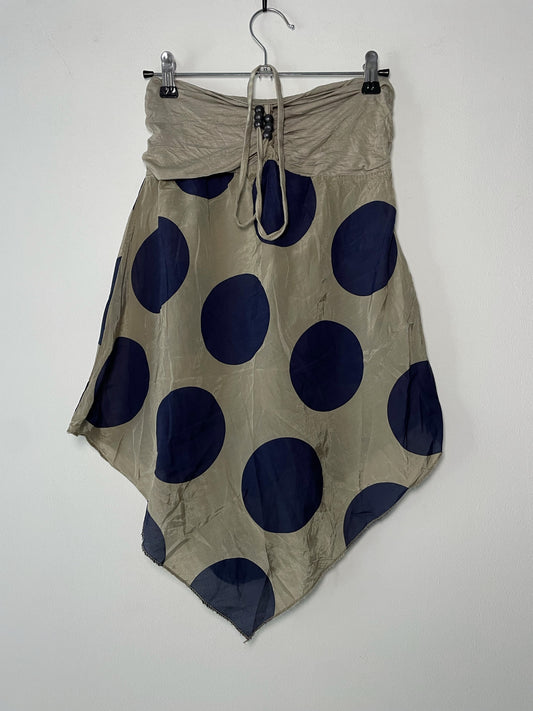Halter neck silk blend top