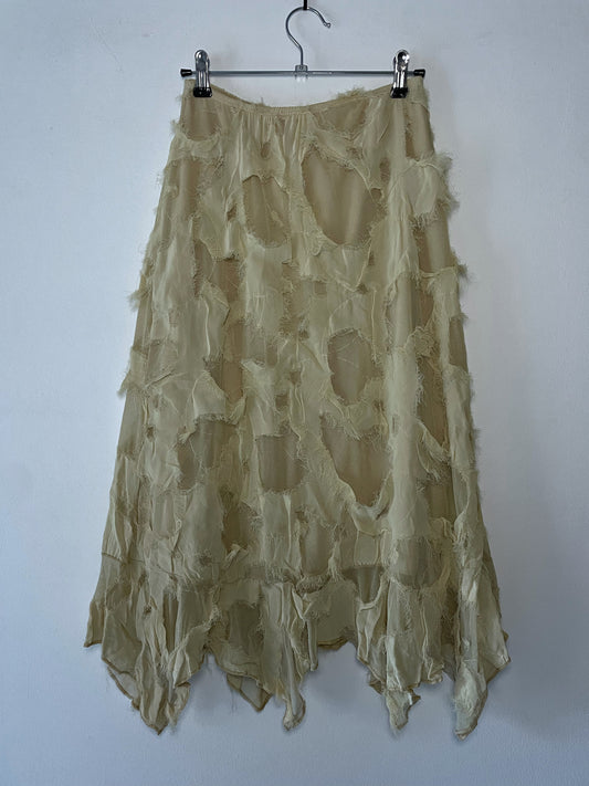 Shredded Mesh Layered Skirt