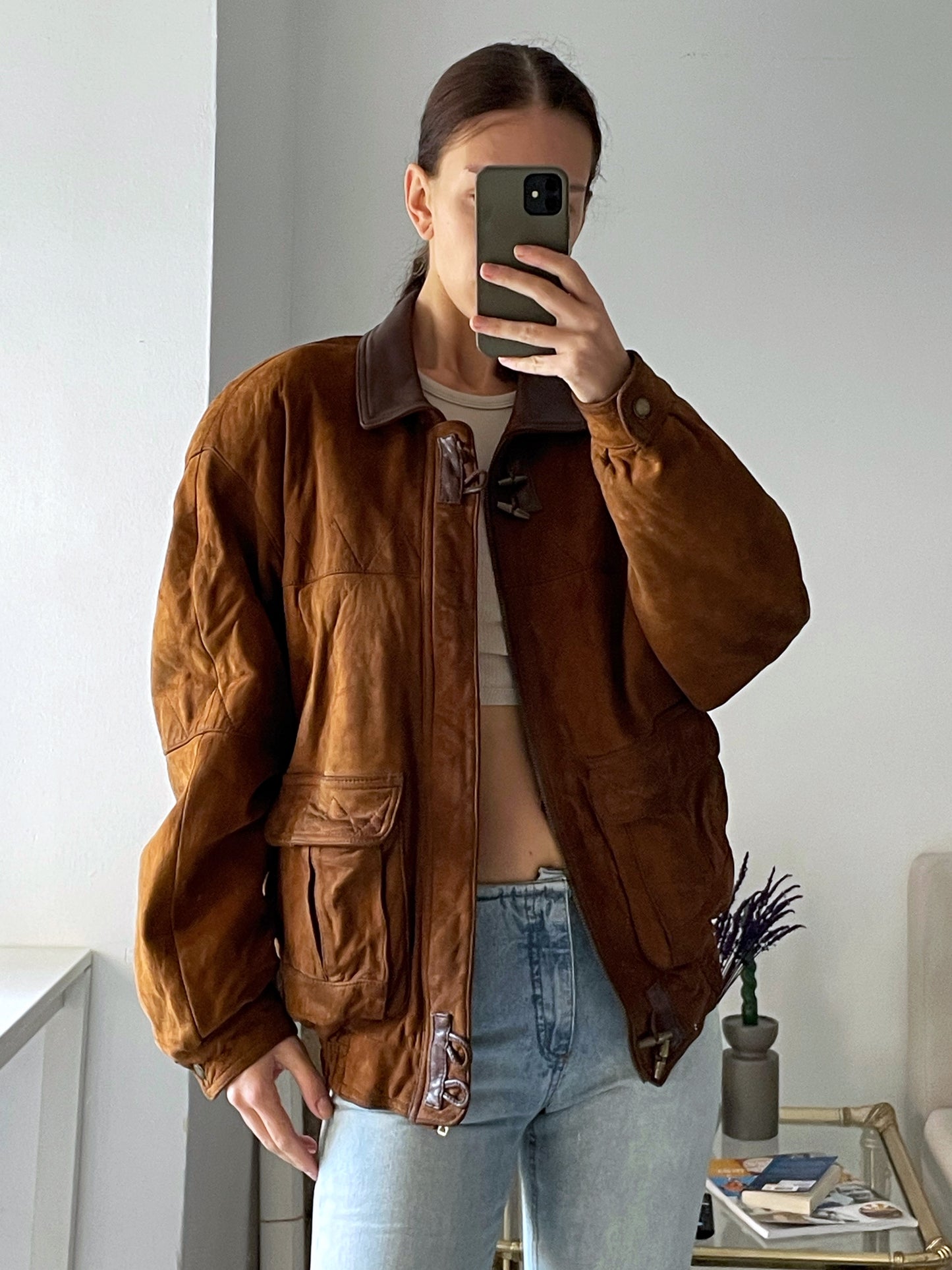 Vintage suede bomber