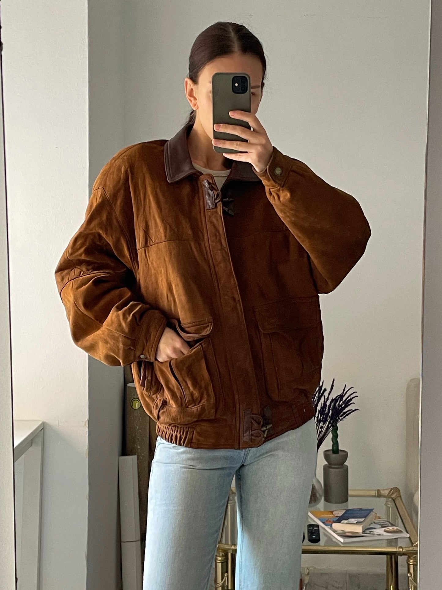 Vintage suede bomber