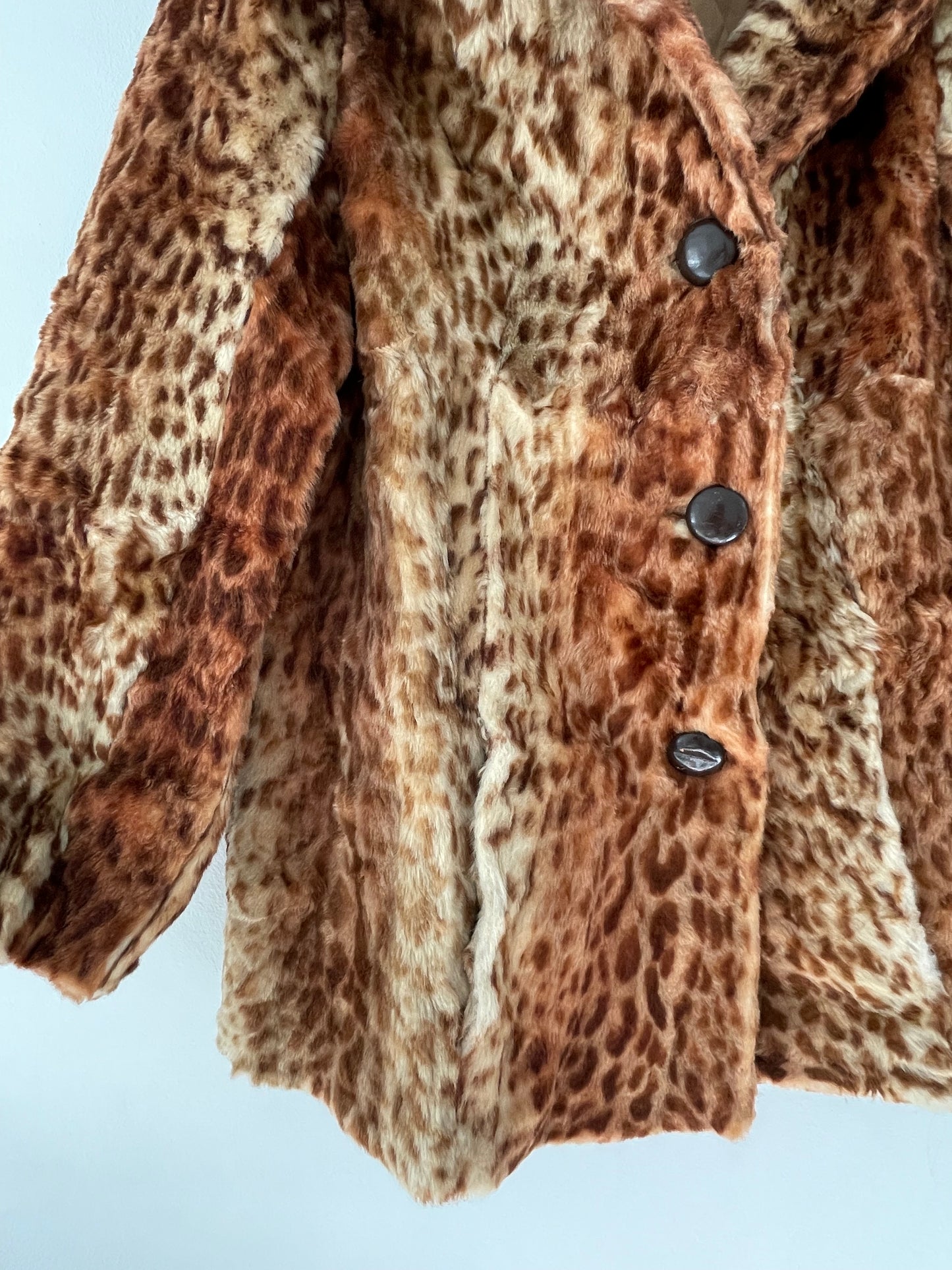 Cheetah print faux fur coat