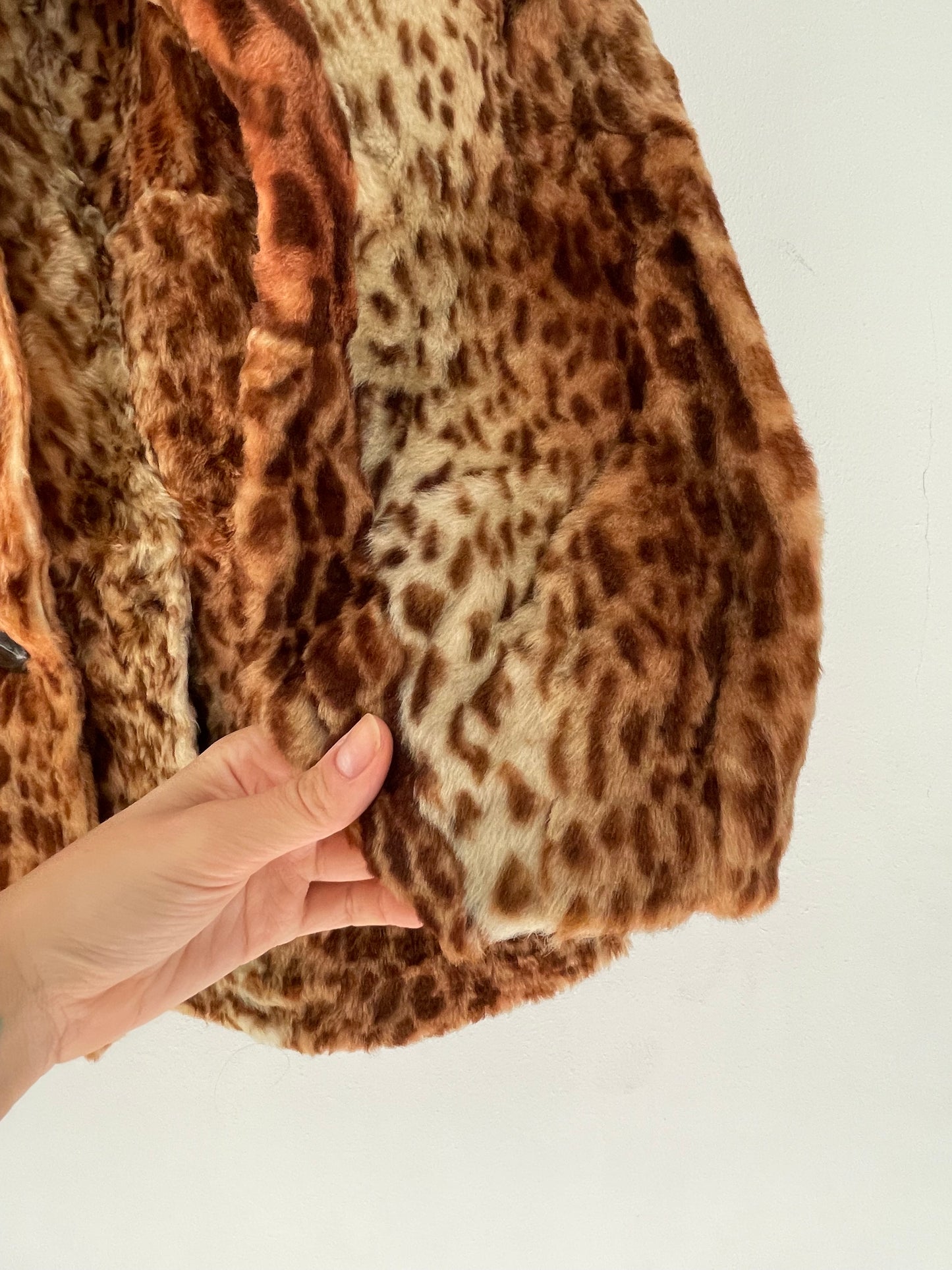 Cheetah print faux fur coat