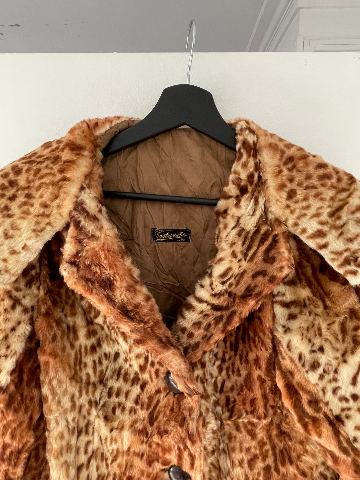 Cheetah print faux fur coat