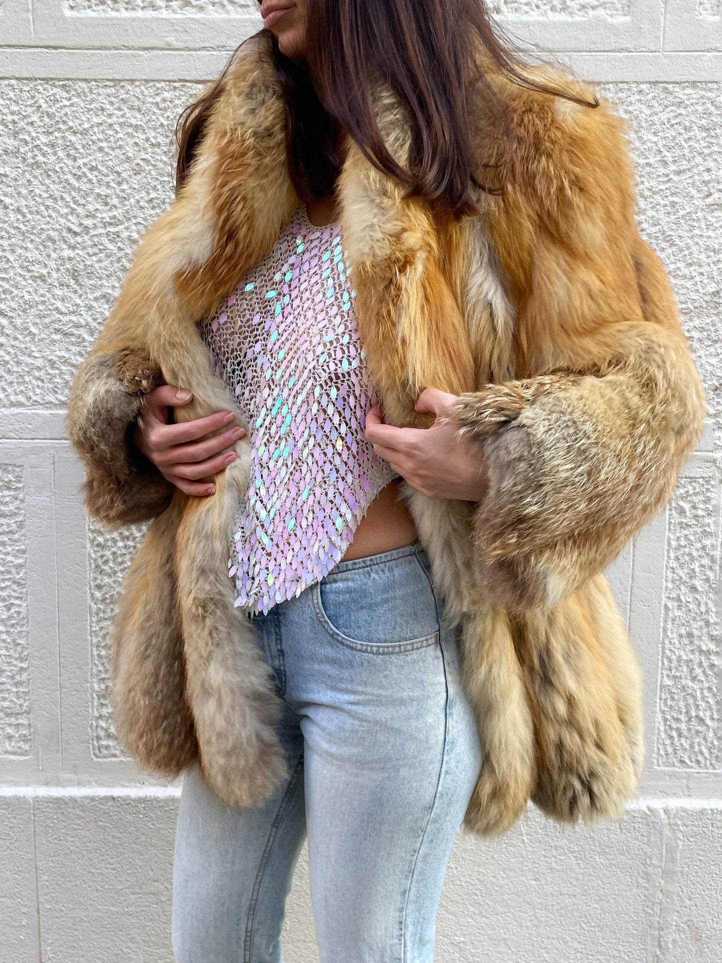 Vintage fox fur coat