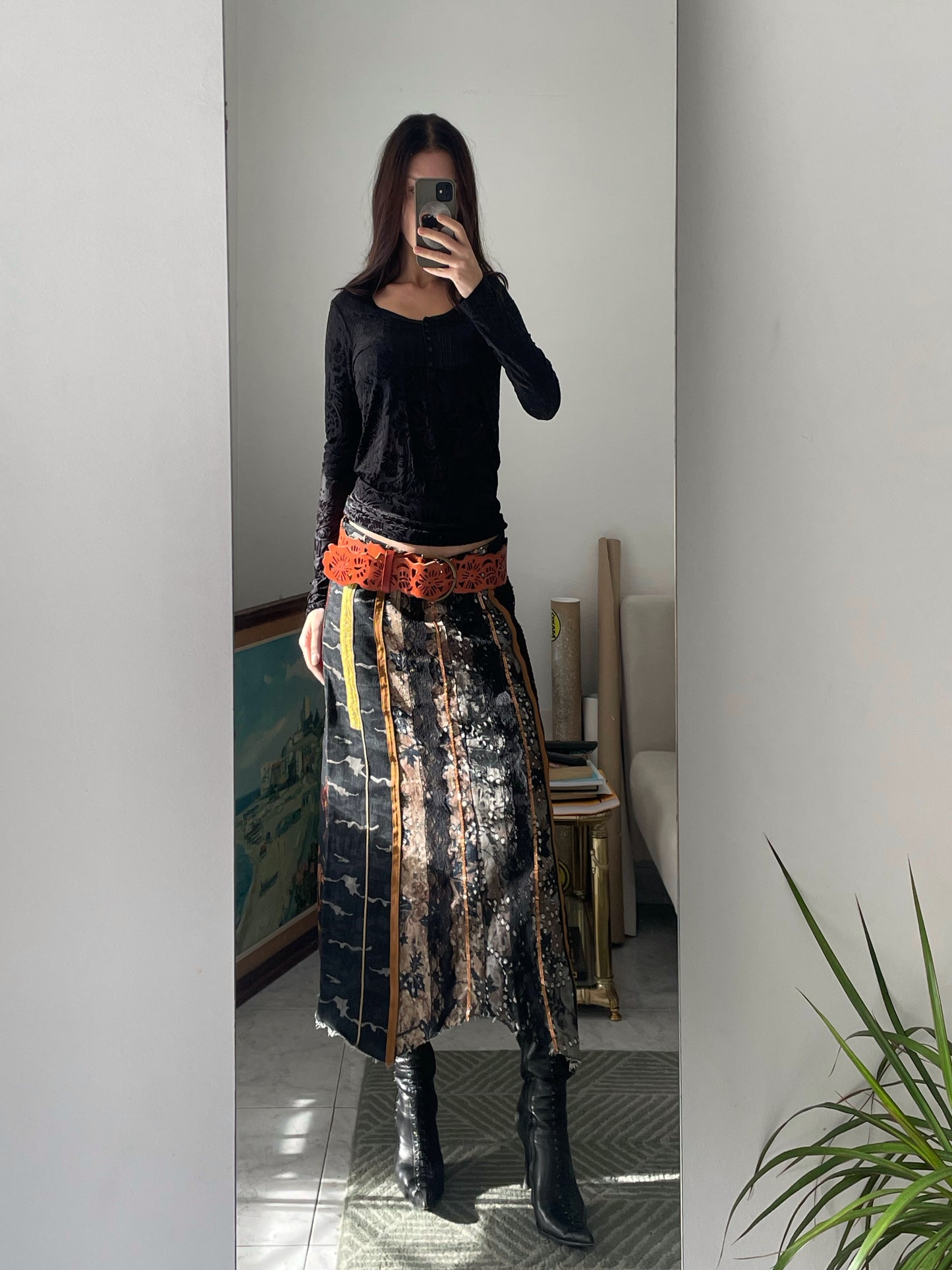 Maxi patchwork skirt