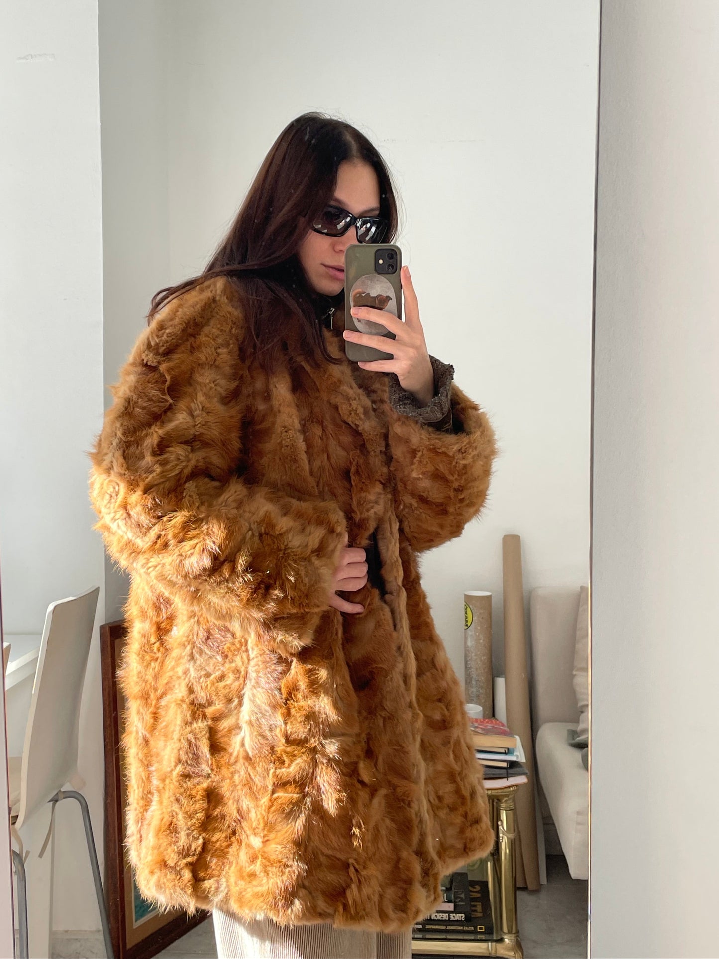 Vintage natural fox fur coat