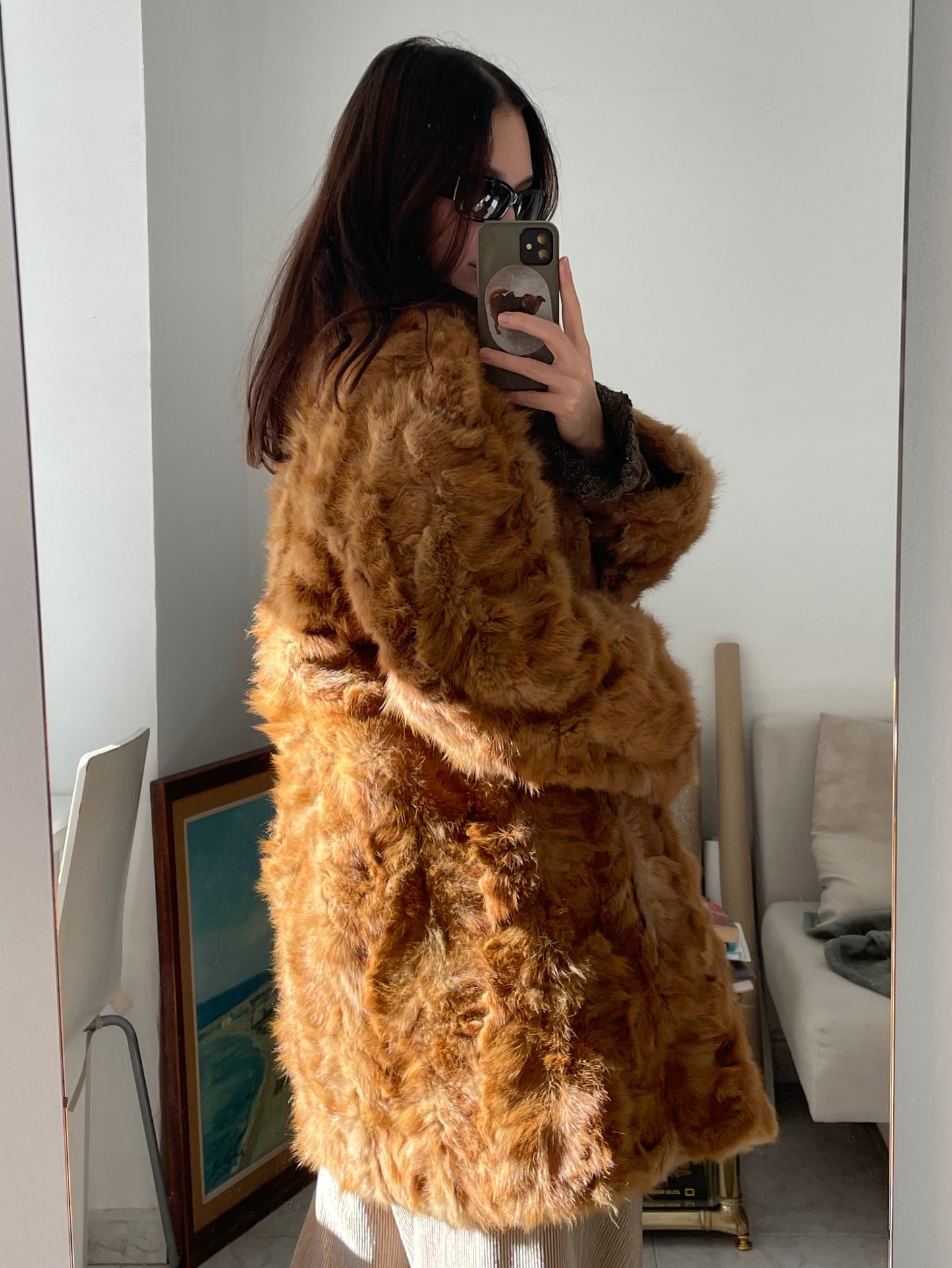 Vintage natural fox fur coat