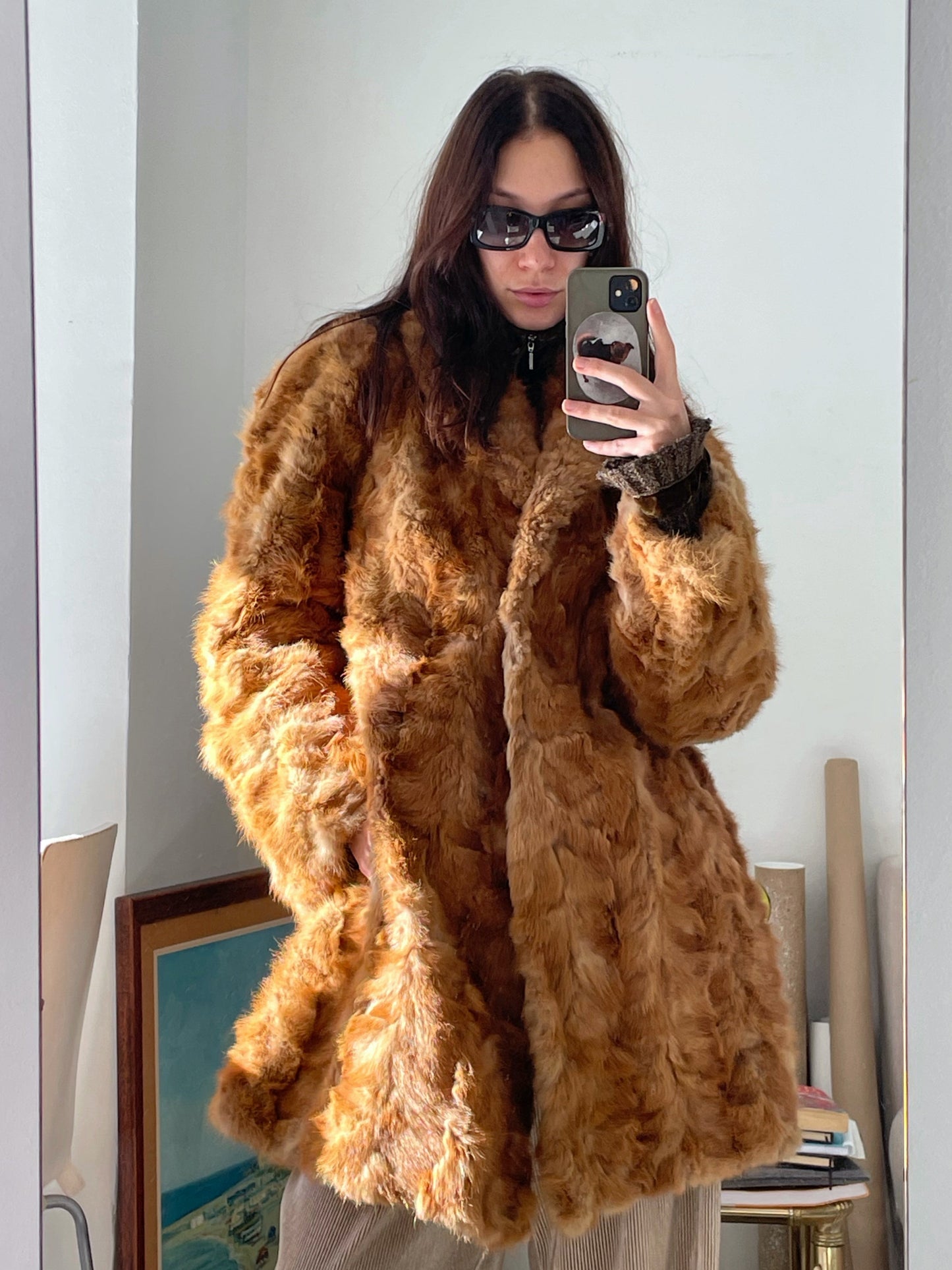 Vintage natural fox fur coat