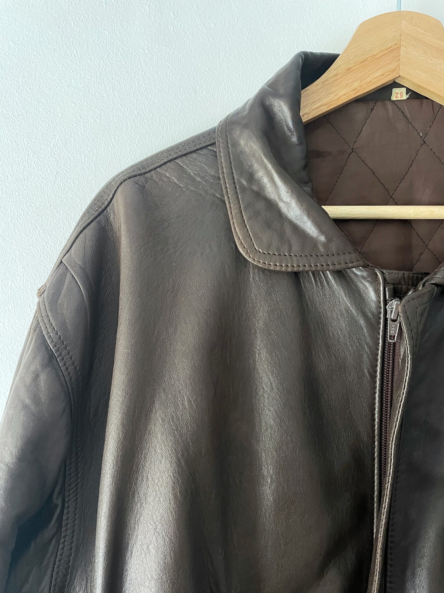 Vintage natural leather bomber