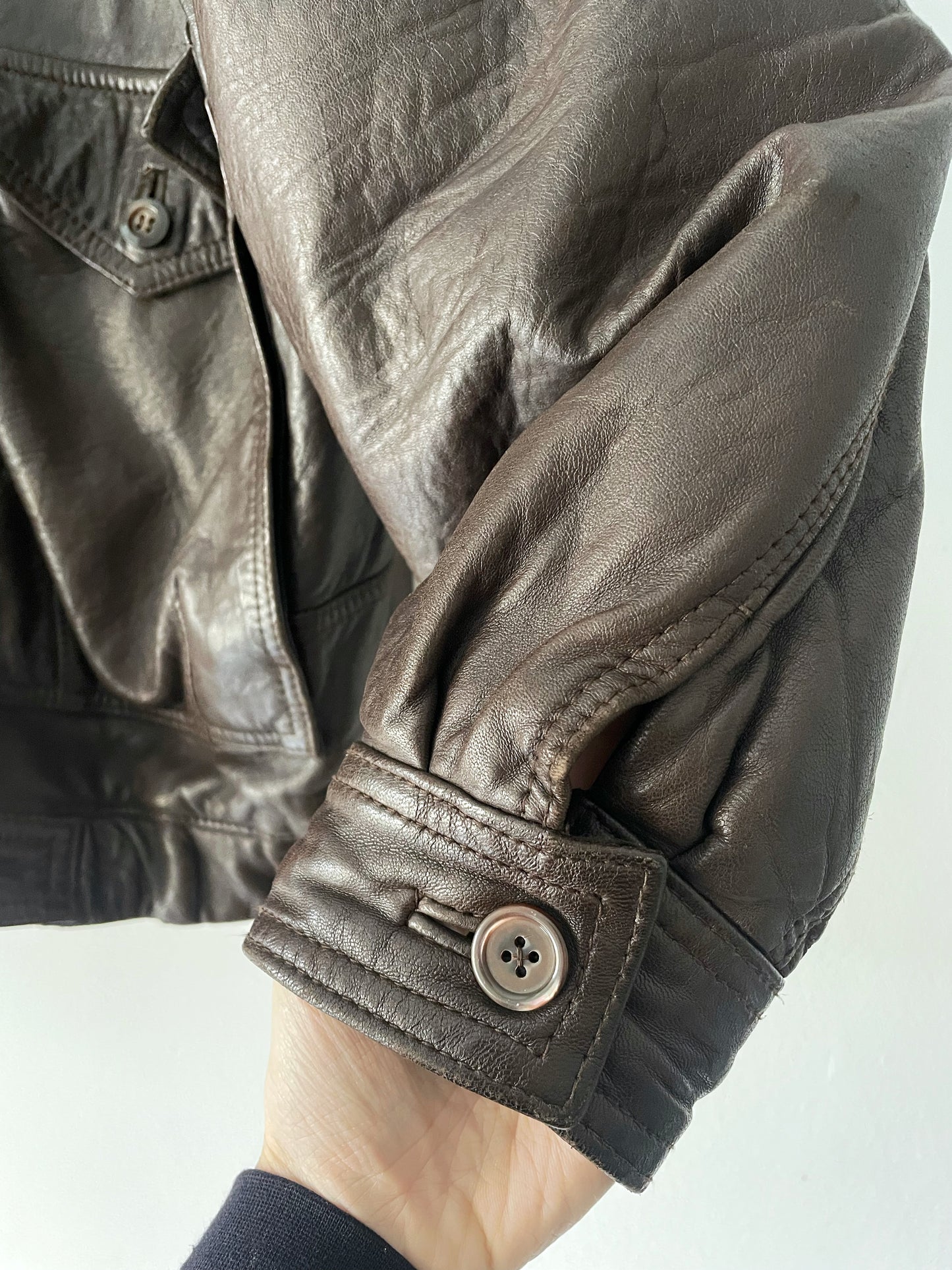 Vintage natural leather bomber