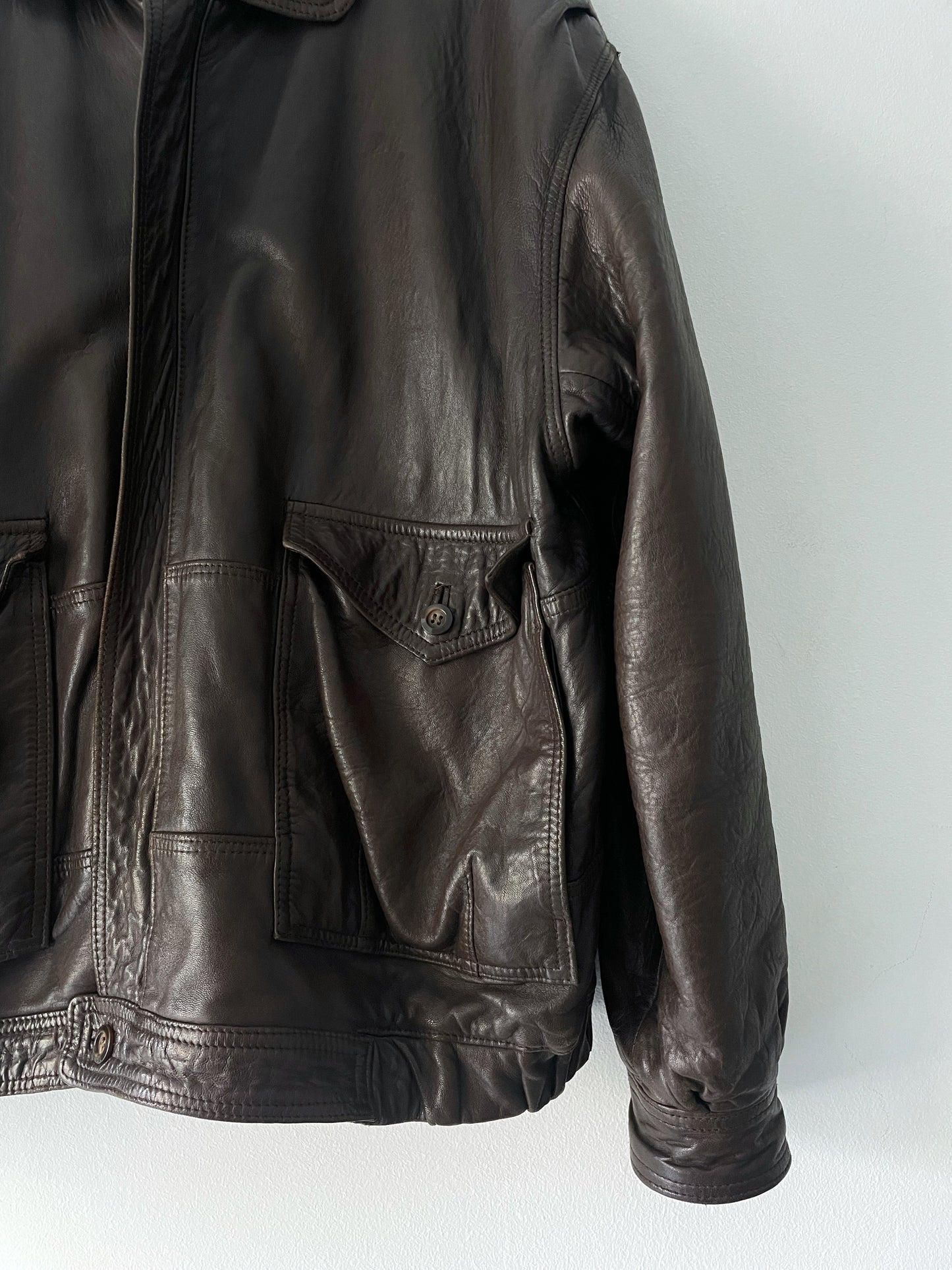 Vintage natural leather bomber