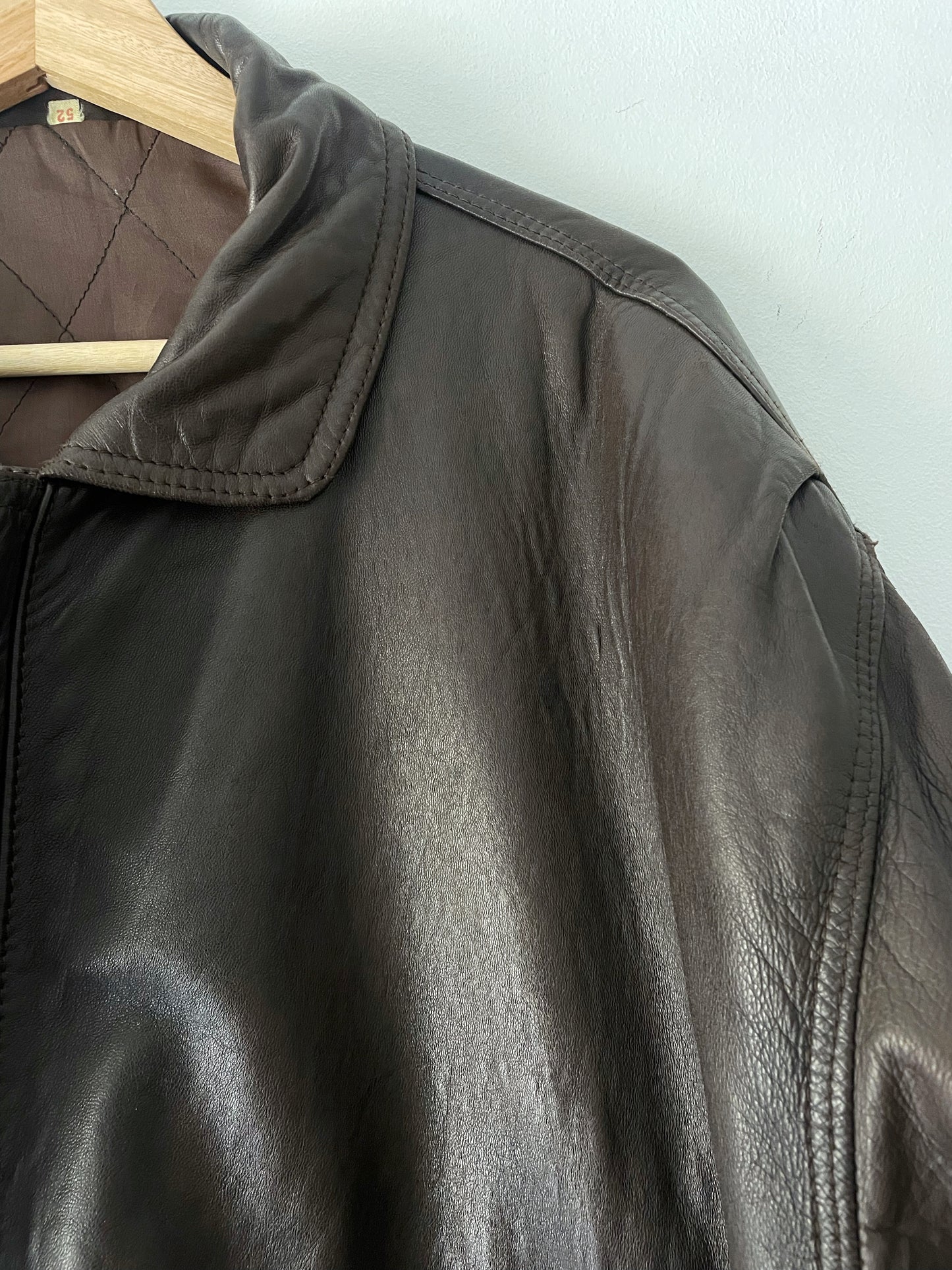 Vintage natural leather bomber