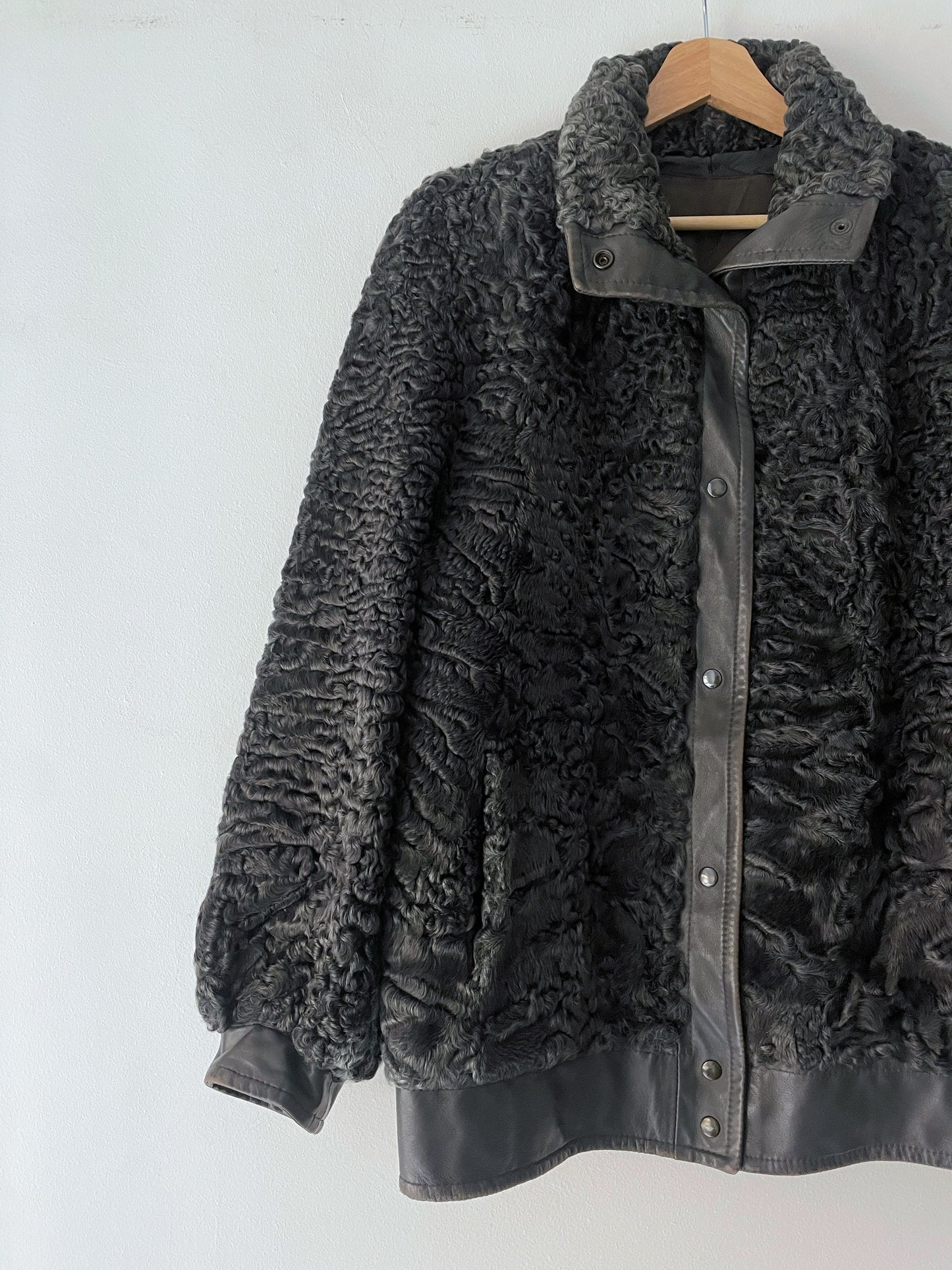 Vintage karakul fur bomber jacket