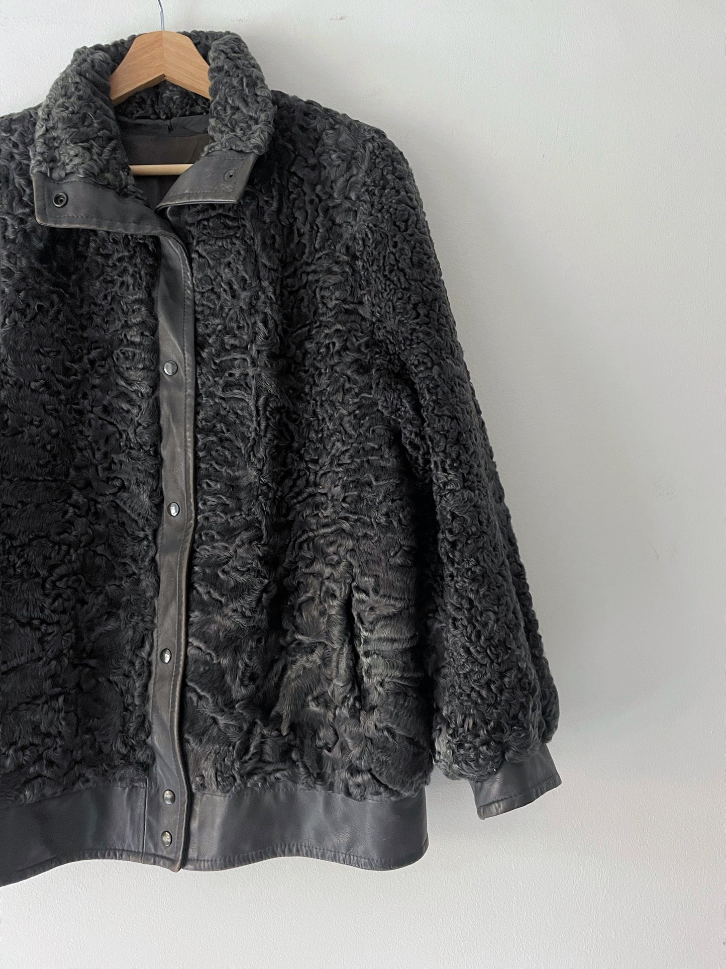 Vintage karakul fur bomber jacket