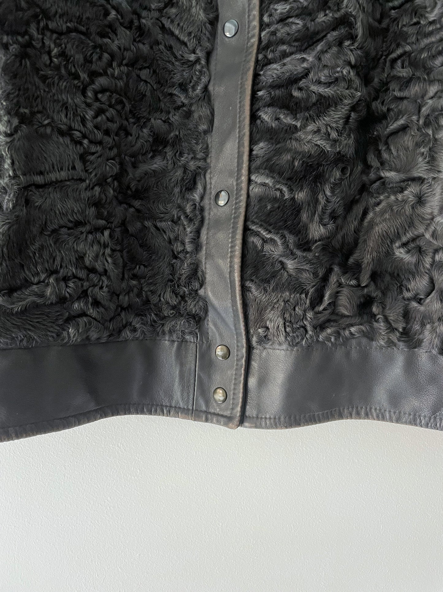 Vintage karakul fur bomber jacket