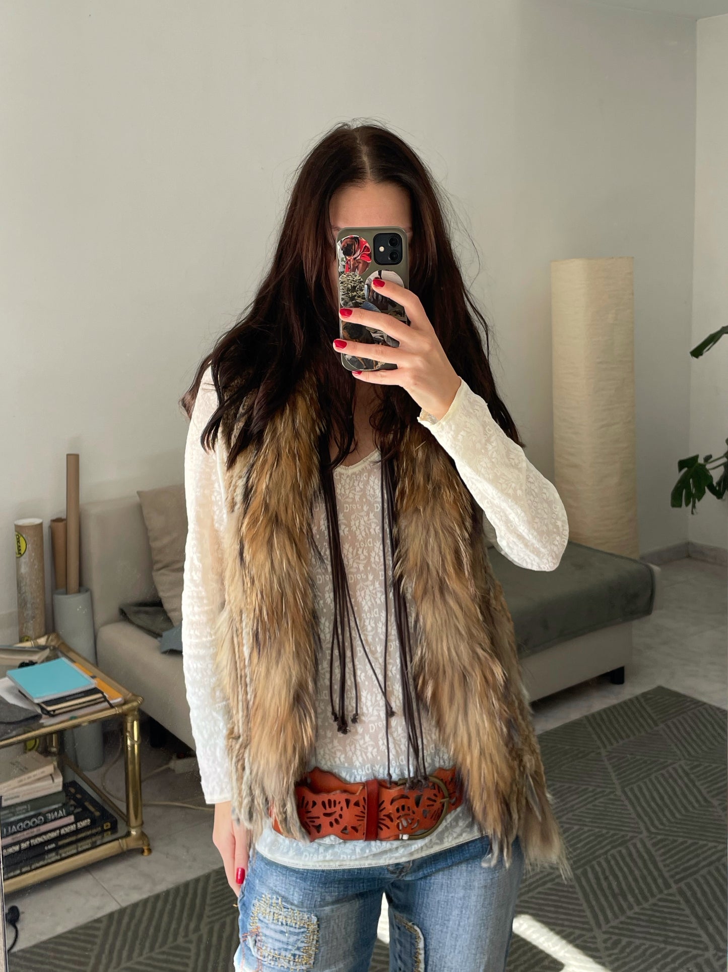 Natural fur vest