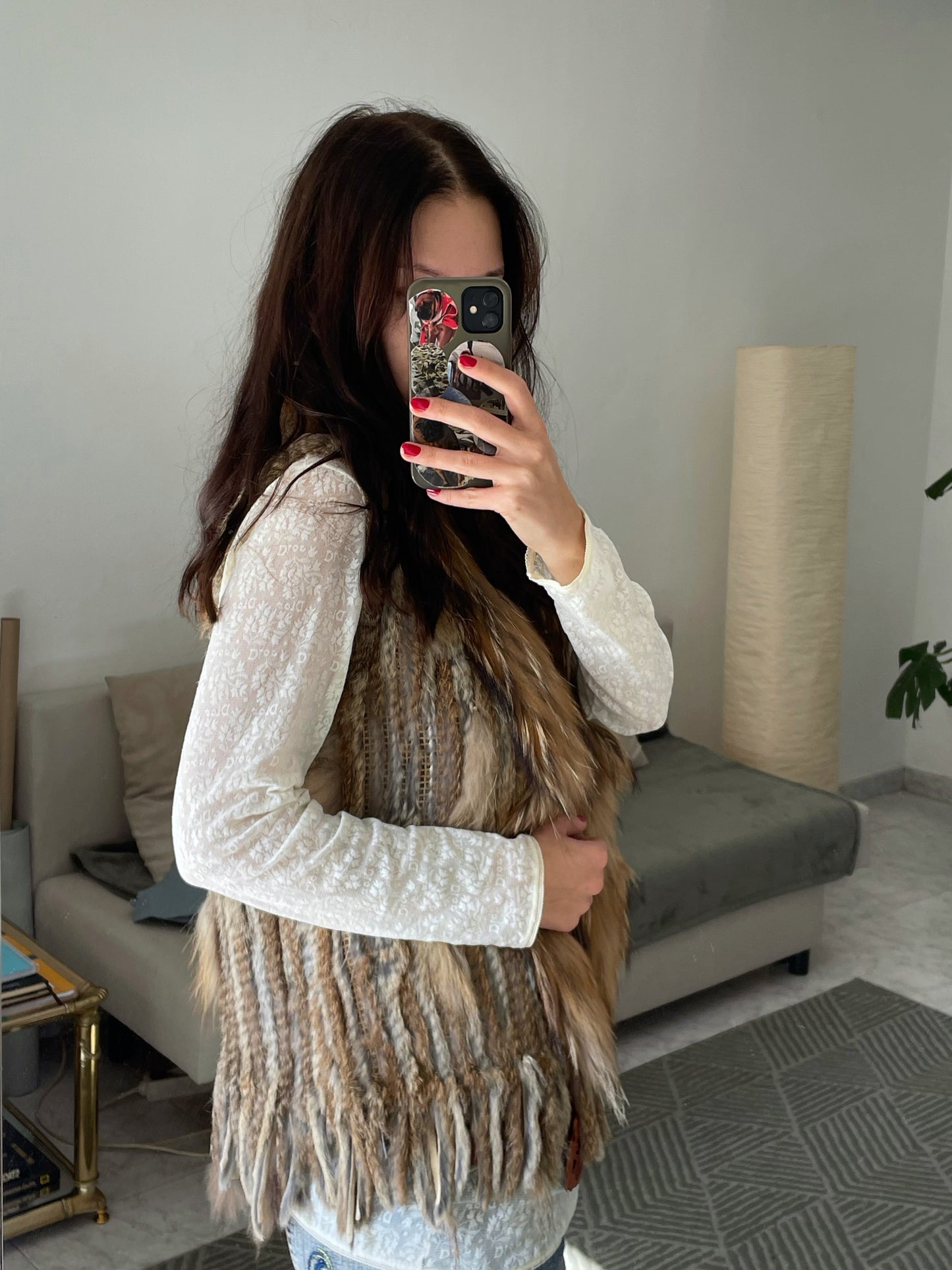 Natural fur vest