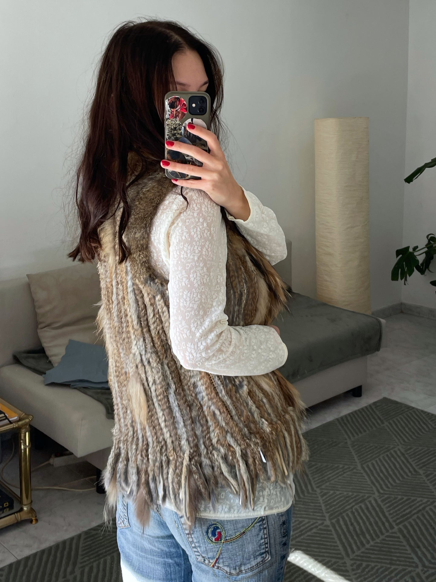 Natural fur vest