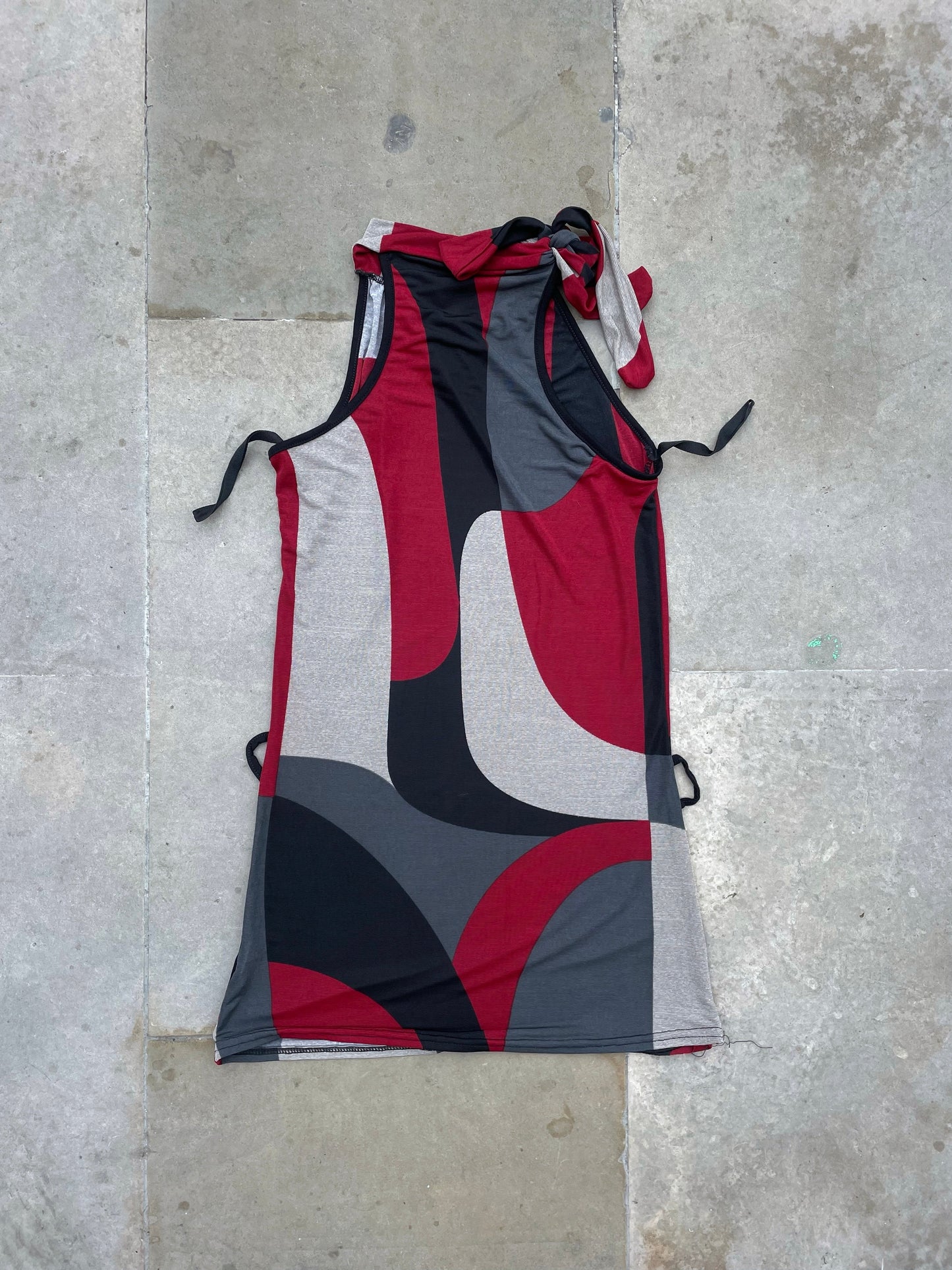 Halter neck mini dress.