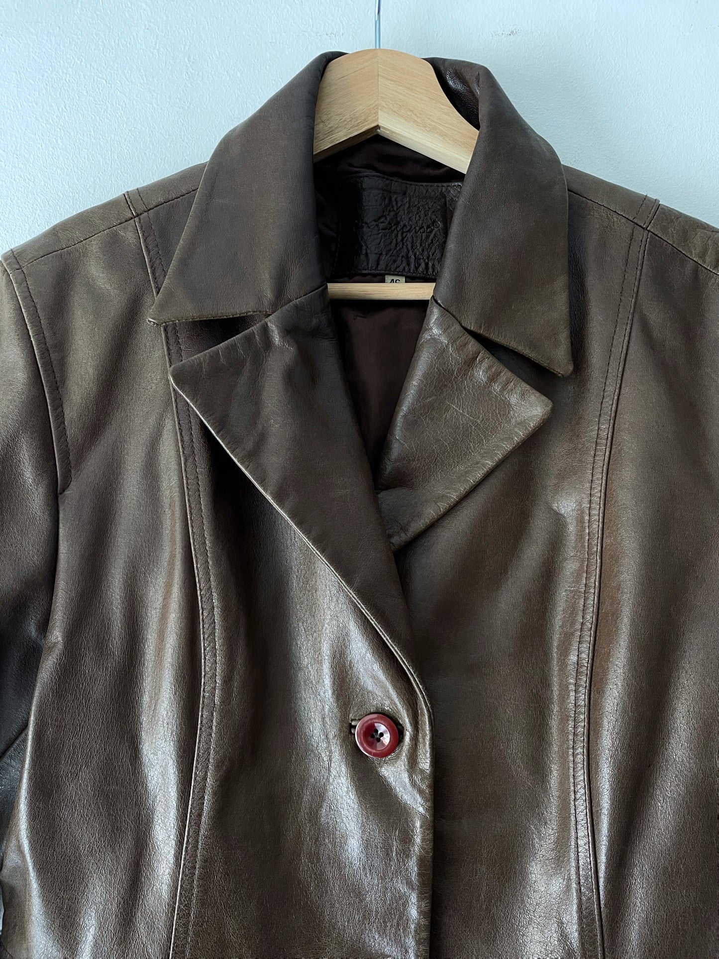 Natural leather coat.