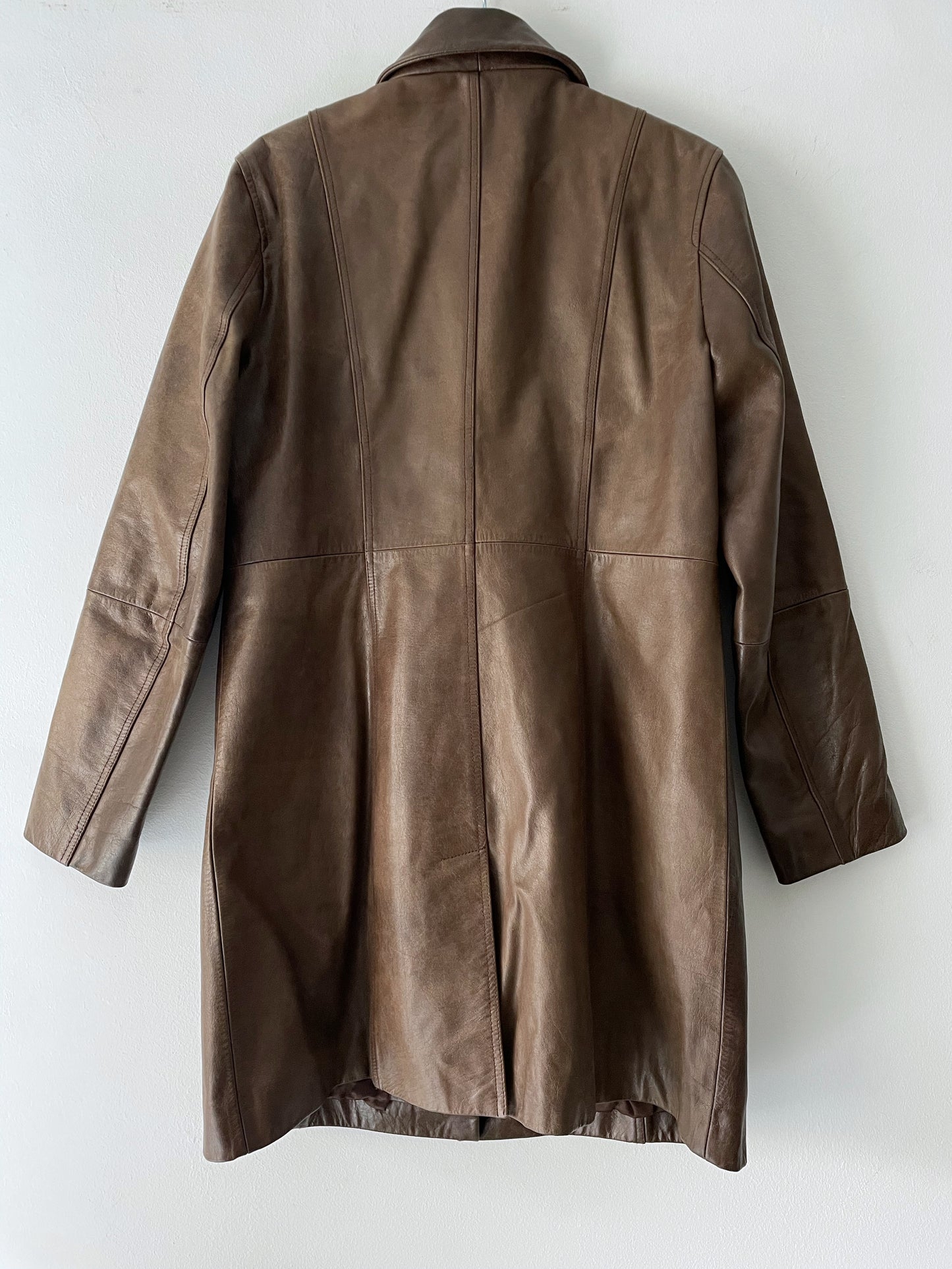 Natural leather coat.