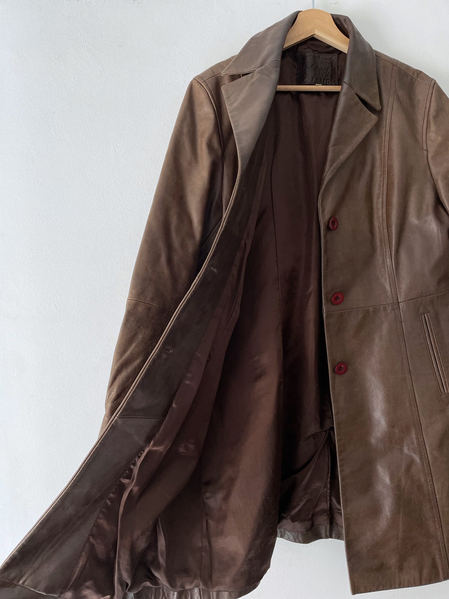 Natural leather coat.