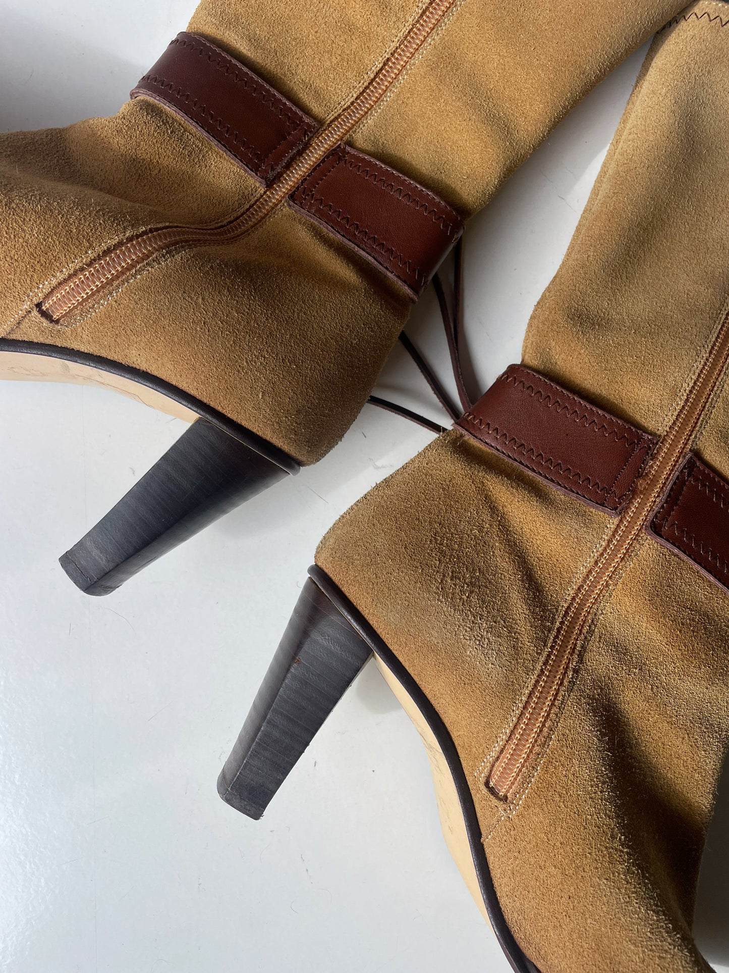 Suede cowboy style boots.