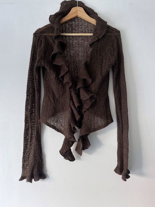 Cardigan with ruffles
