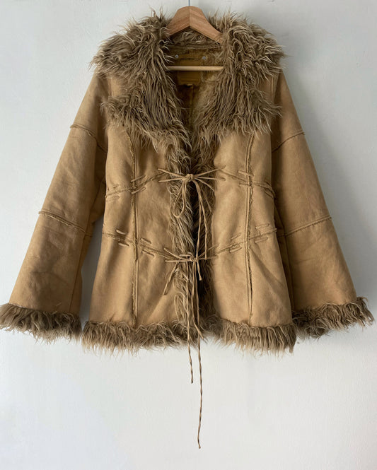 Hippie style faux fur jacket.